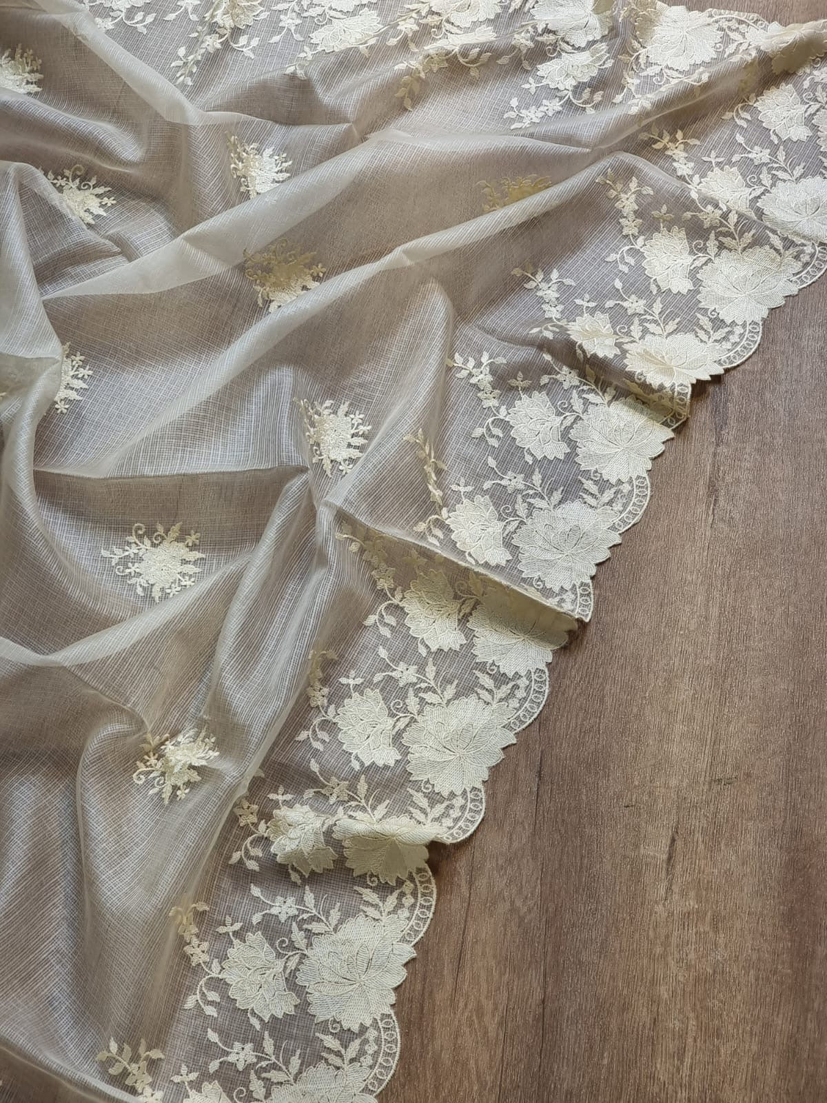 Floral kota saree tussar saree Indian sari blouse - Saffronfashionindia