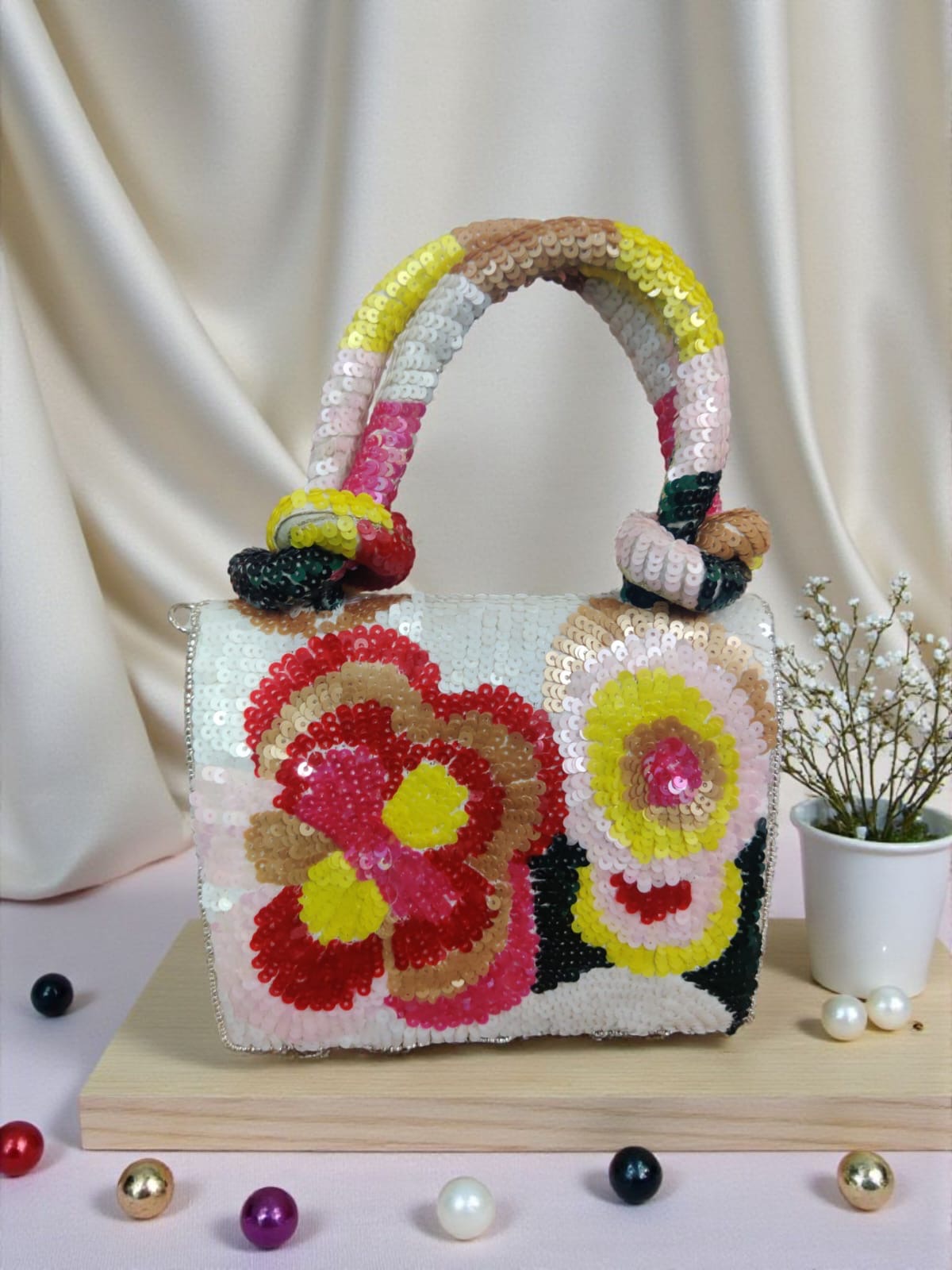 Petal flap bag cocktail purse women purse partywear bags Saffronfashionindia