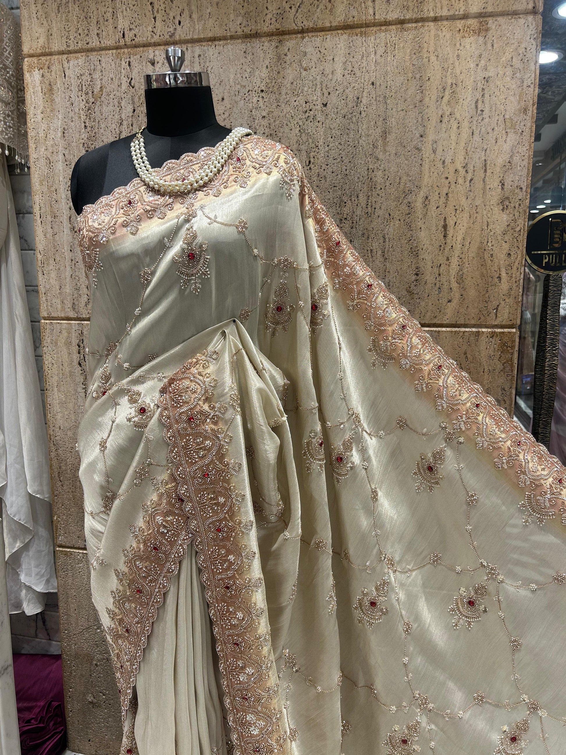 Silk Kanjeevaram saree wedding sari reception saree blouse Saffronfashionindia