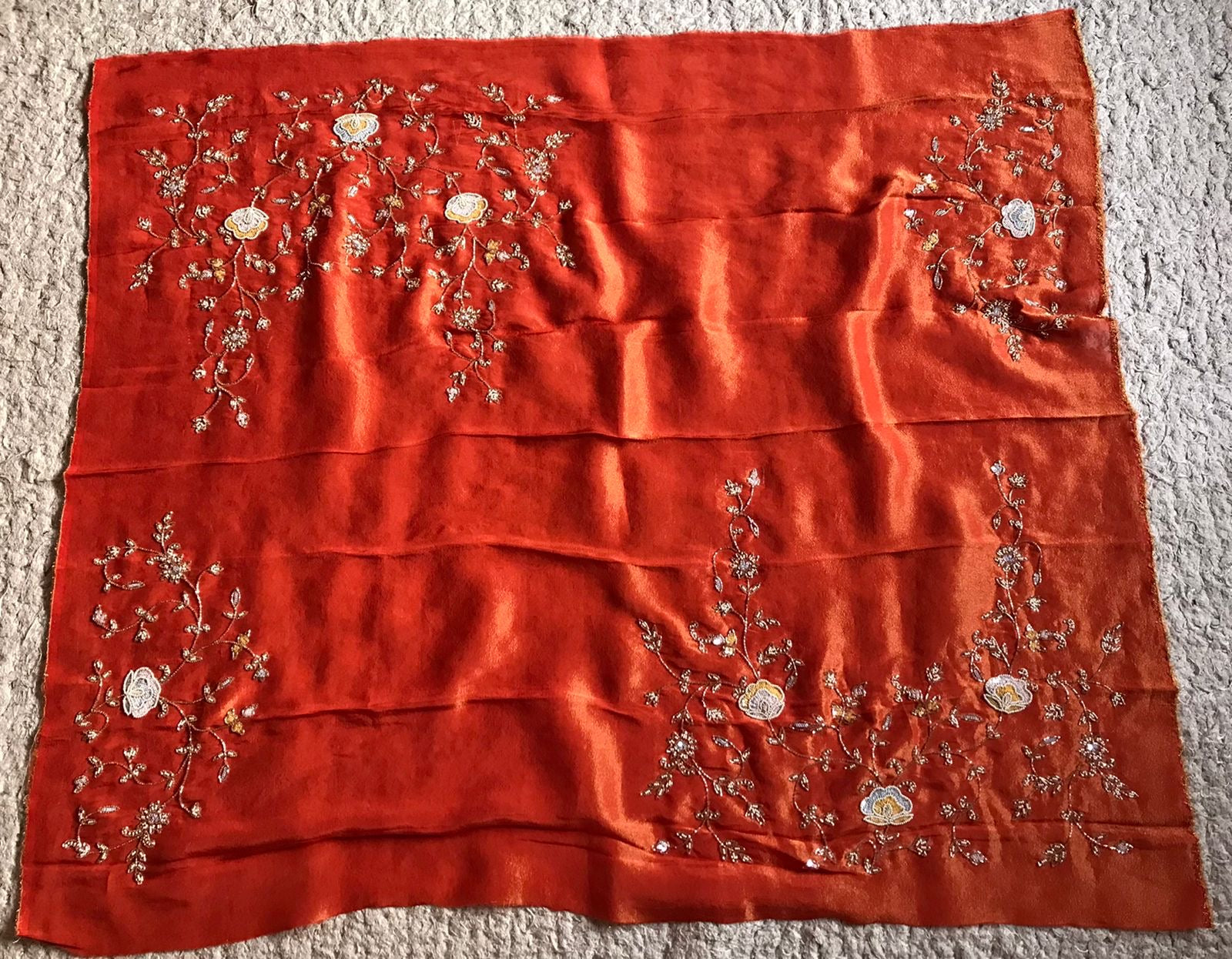 Pearl Orange premium Organza tissue silk sarees - Saffronfashionindia