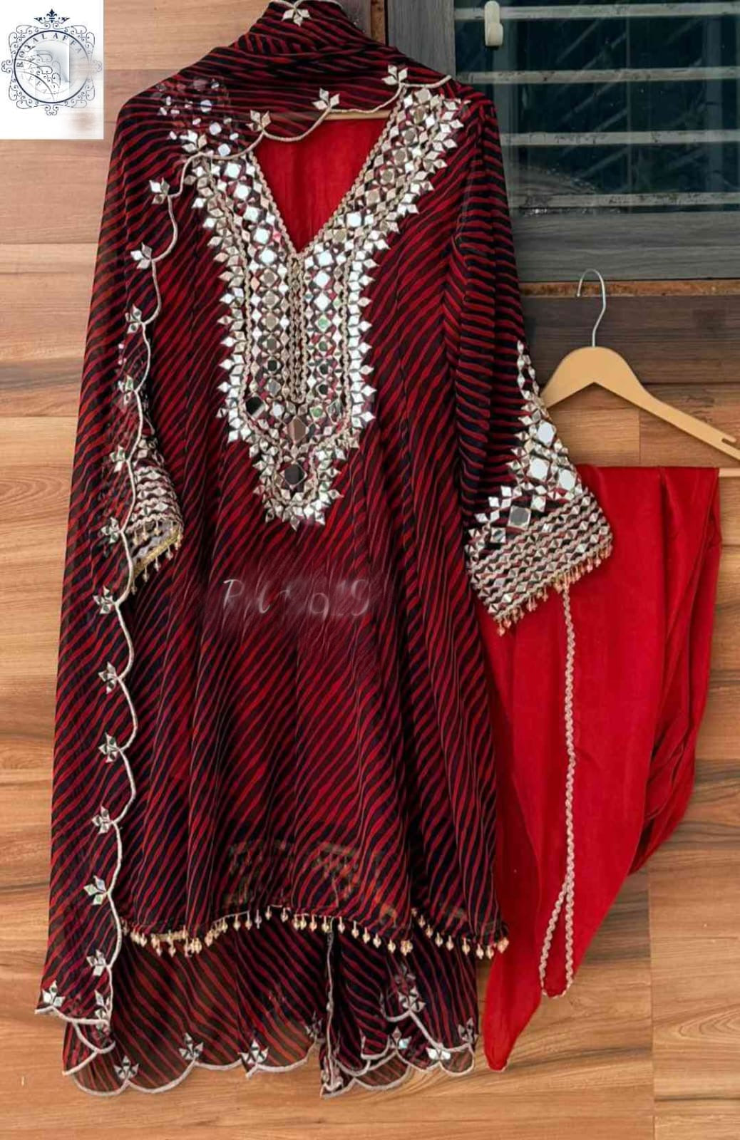 Lehariya Anarkali salwar suit women dresses SaffronFashion