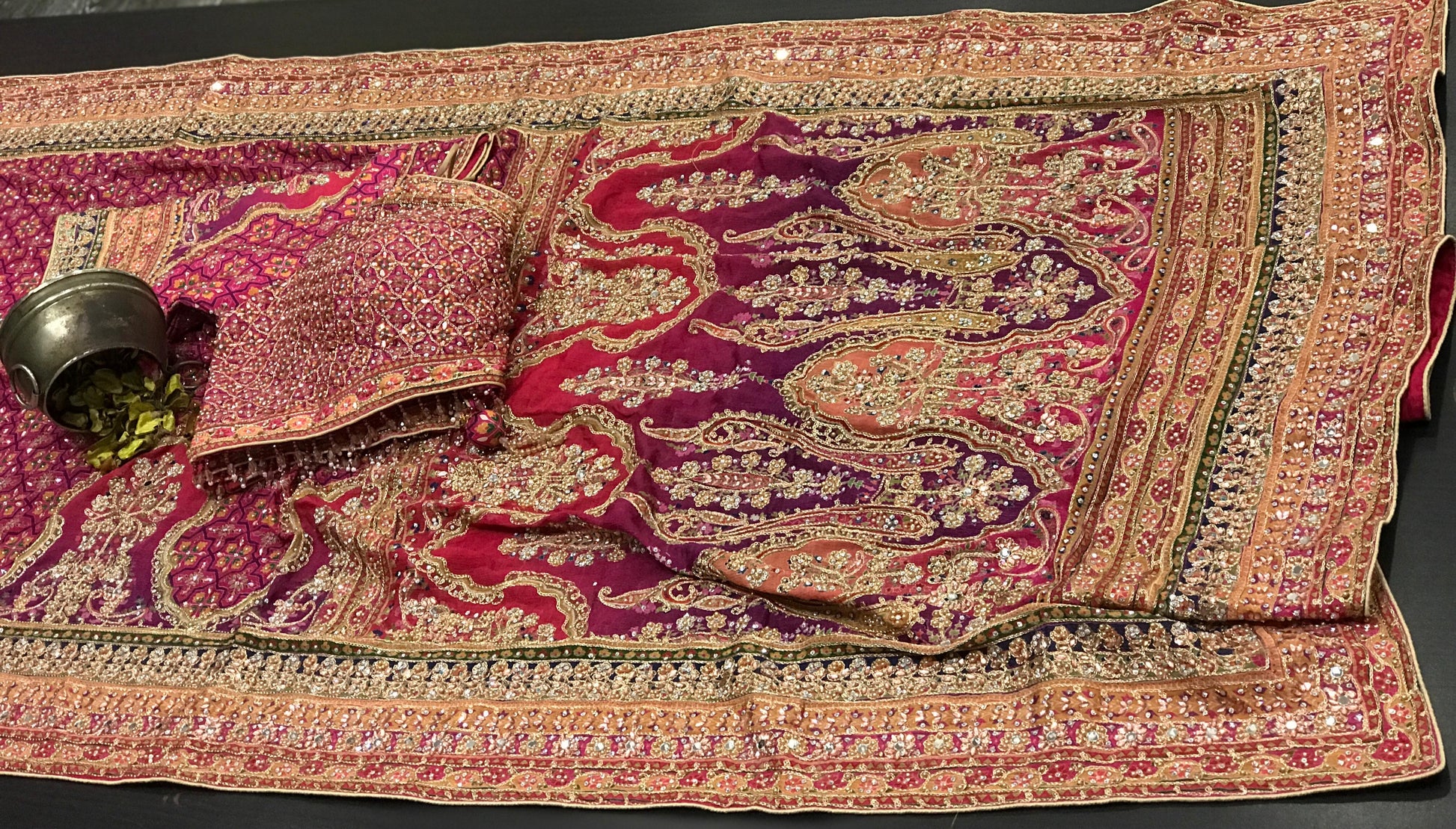 Ajrakh Chinon saree wedding sarees blouse Indian sari SaffronFashion