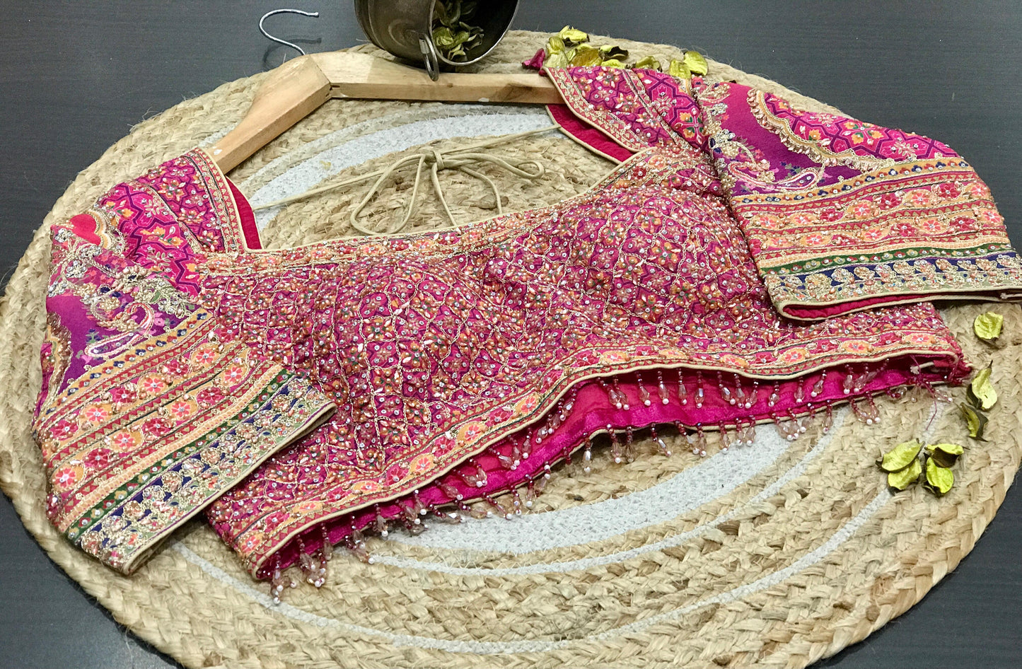 Ajrakh Chinon saree wedding sarees blouse Indian sari SaffronFashion