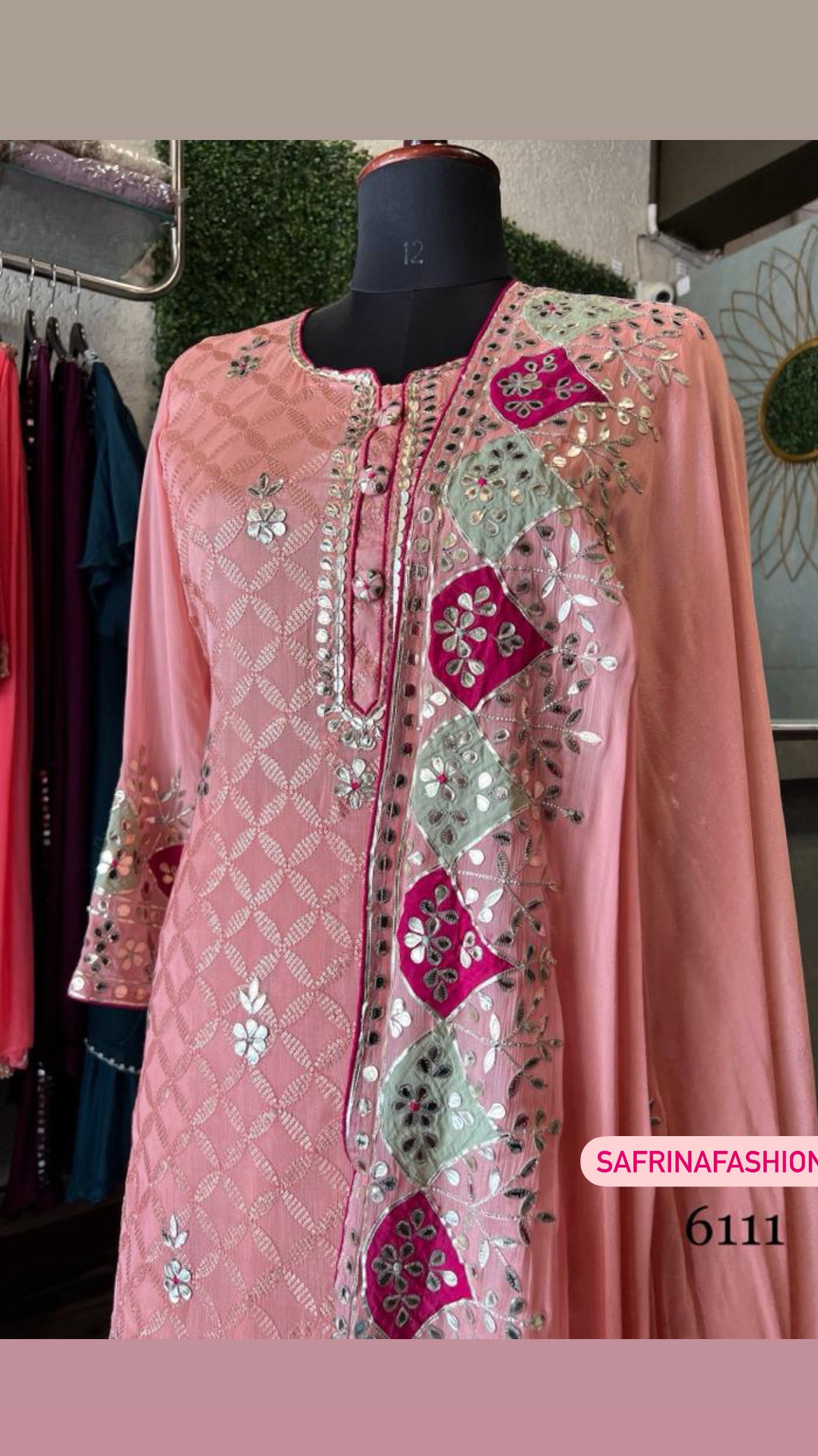 Peachy peach kurta gharara dress - Saffronfashionindia