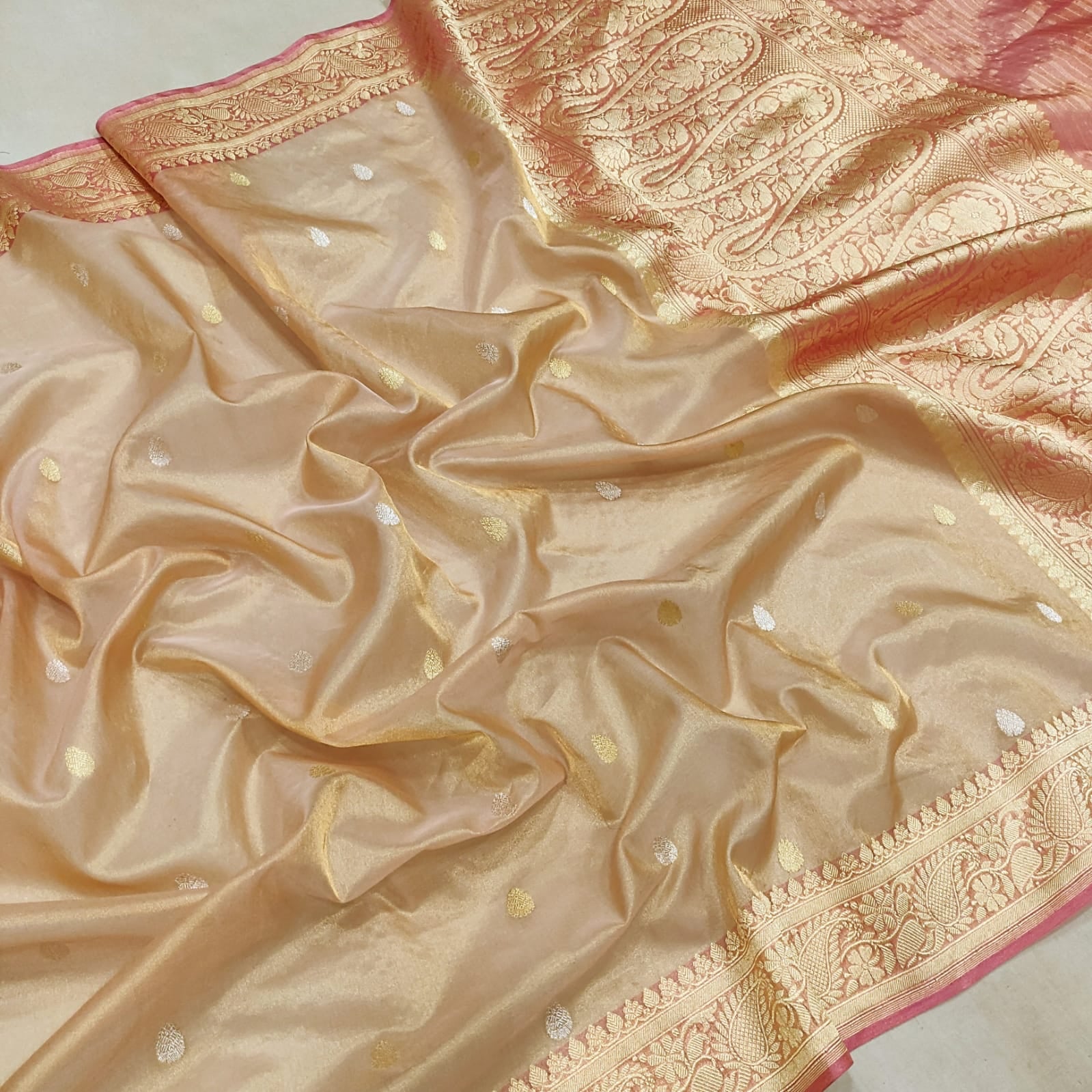 Lilac tissue handwoven saree - Saffronfashionindia
