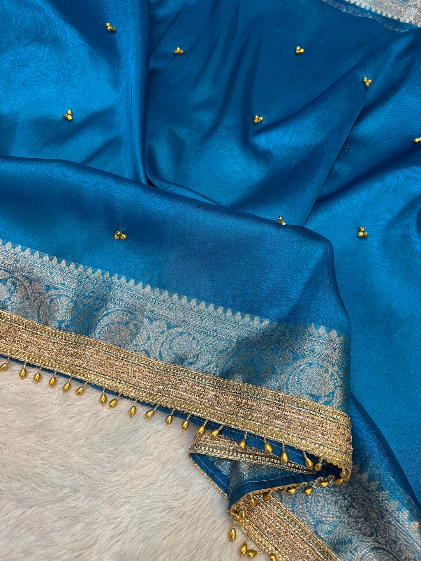 Firoza Banarsi saree soft silk tissue sarees blouse Indian sari partywear sarees Saffronfashionindia