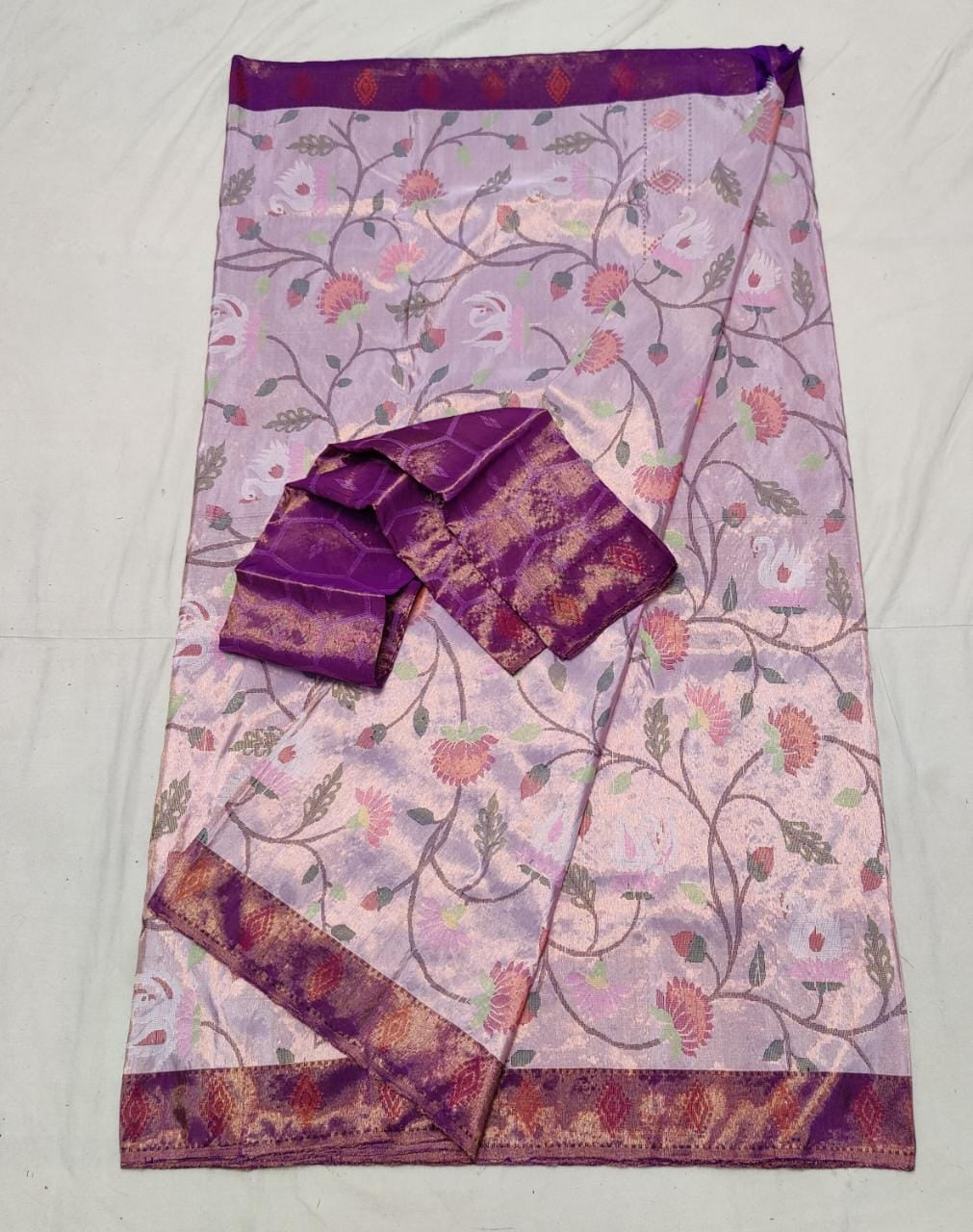 Rajmata lavender silk zari kota sarees - Saffronfashionindia