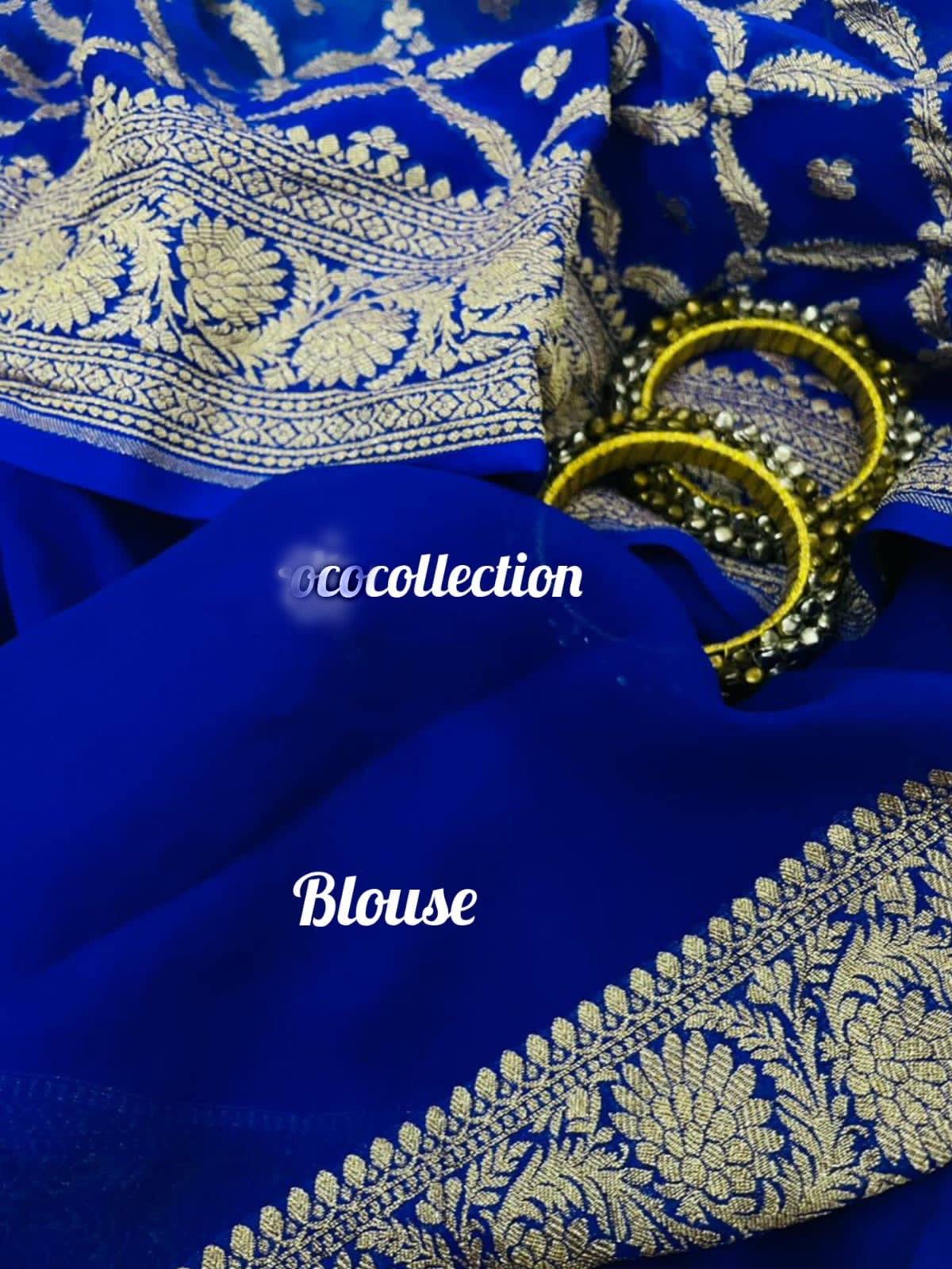 Banarsi Blue Shaded Gorgette Saree - Saffronfashionindia