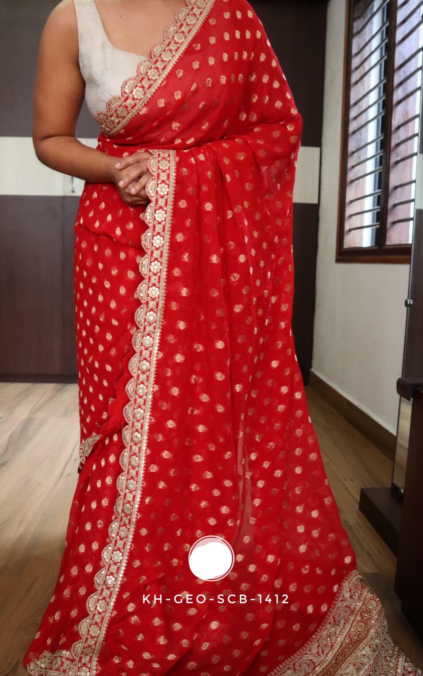 Vahisha Khaddi gorgette saree Indian traditional sarees SAFFRONFASHION