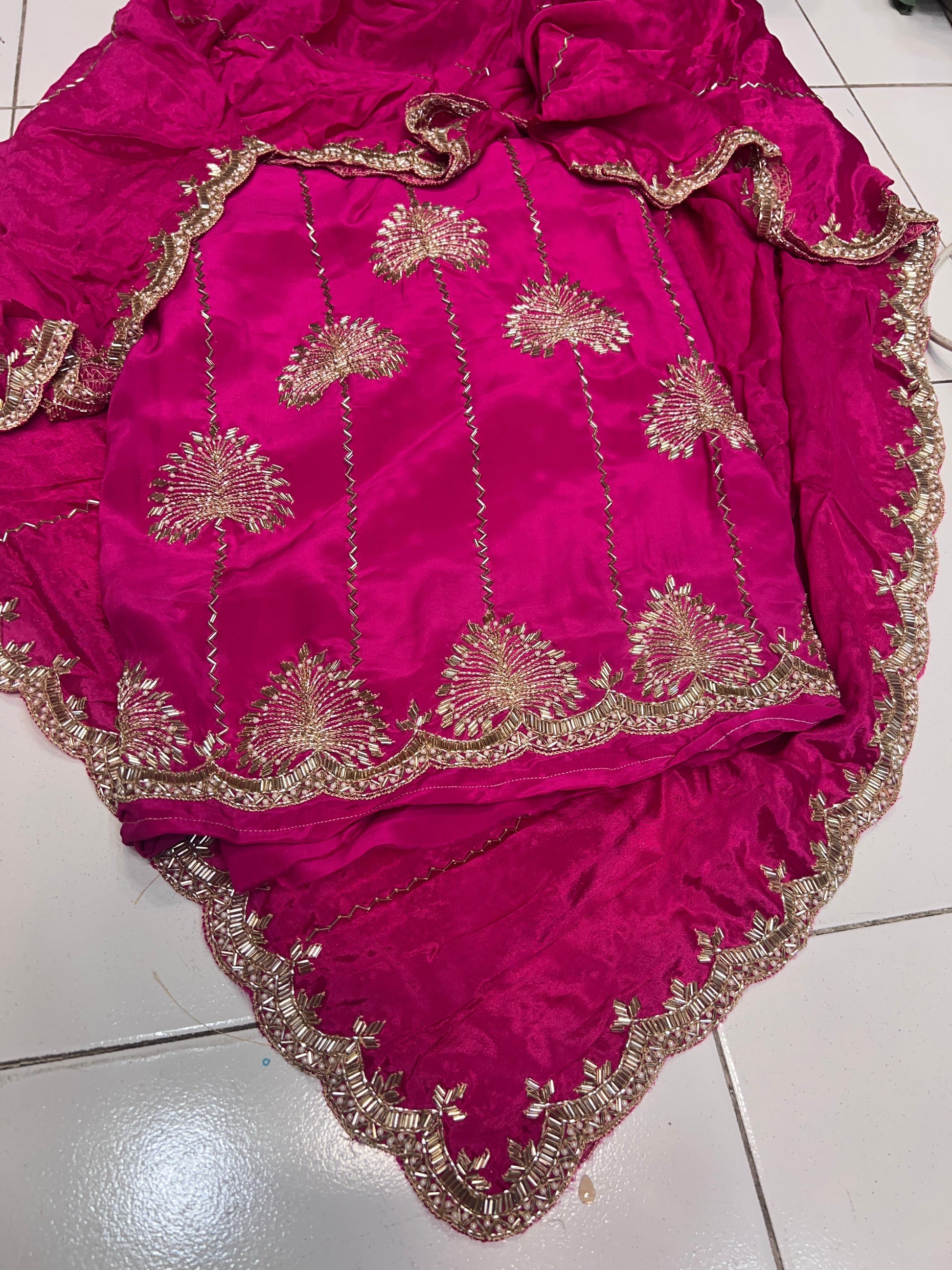 Punjabi crepe chinon suit Indian Salwar suit - Saffronfashionindia