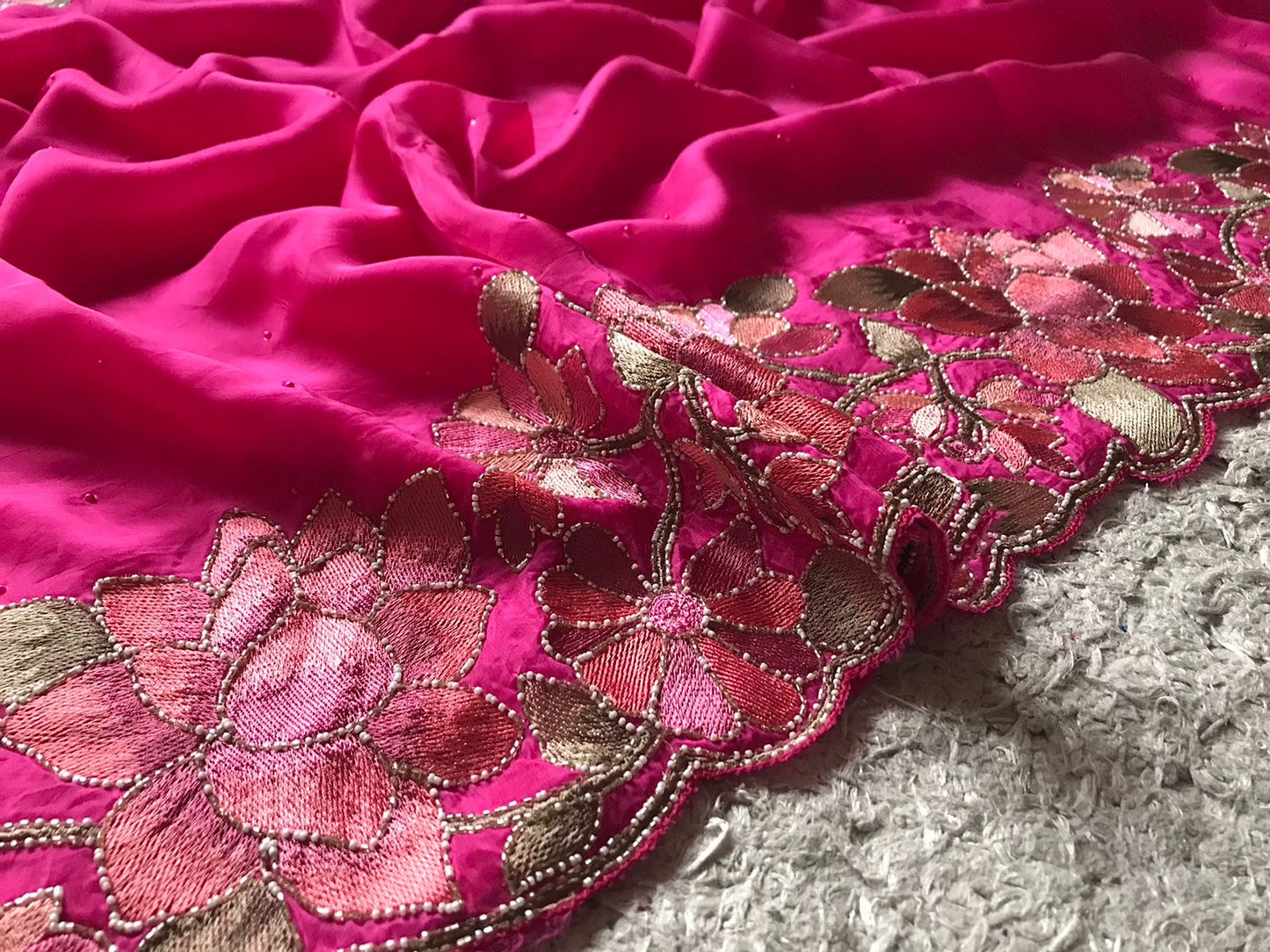 Premium floral saree organza saree beautiful sari blouse SaffronFashion