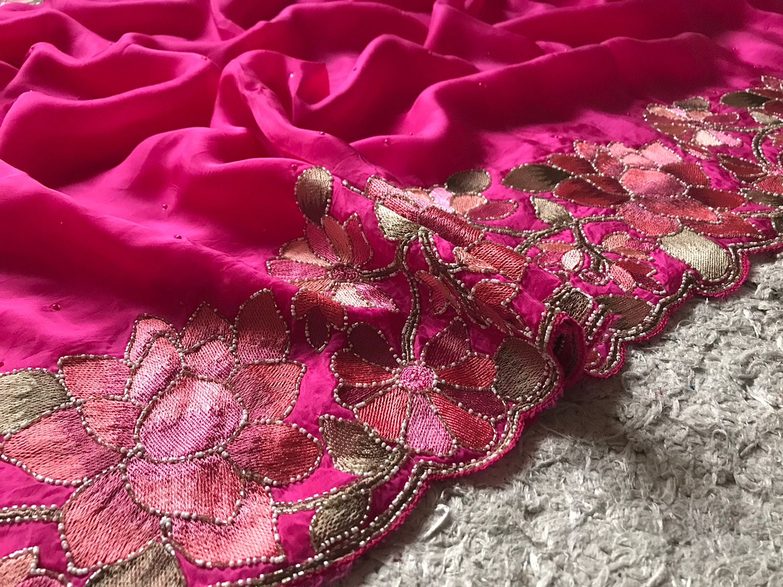 Premium floral saree organza saree beautiful sari blouse SaffronFashion