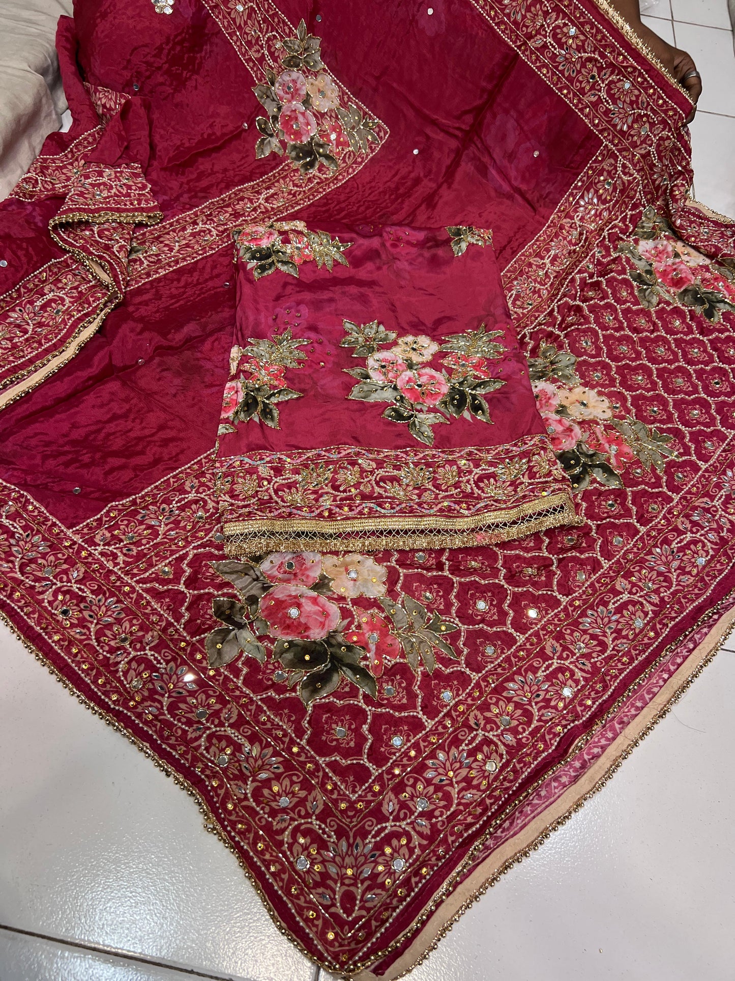 Riwaza crepe unstitched suit Punjabi Salwar suit - Saffronfashionindia