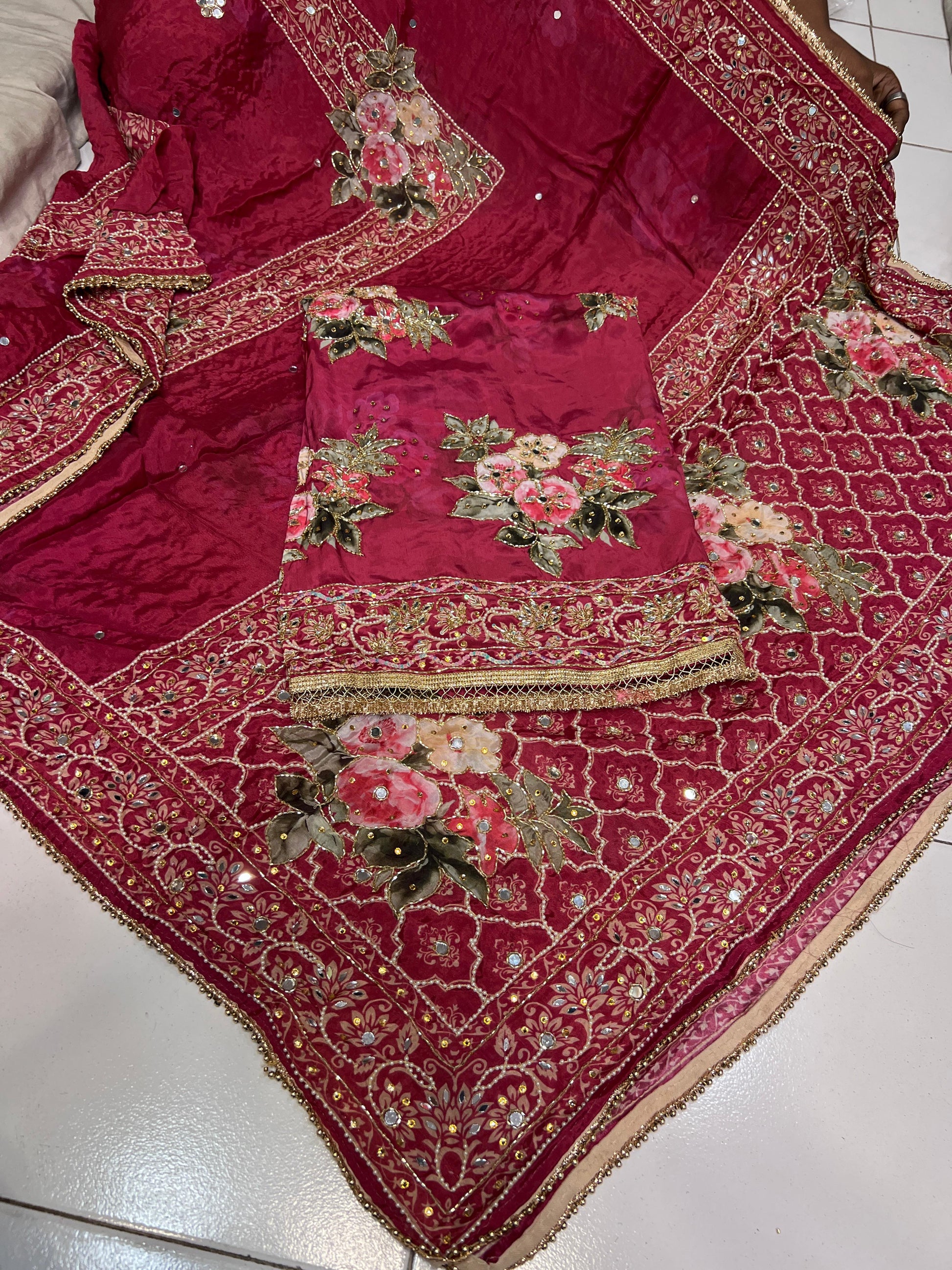 Riwaza crepe unstitched suit Punjabi Salwar suit - Saffronfashionindia