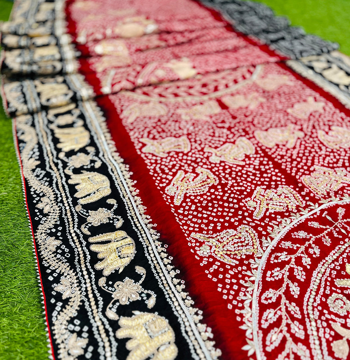 Handmade gajji silk designer saree traditional saree Indian heritage sari blouse for women SaffronFashion