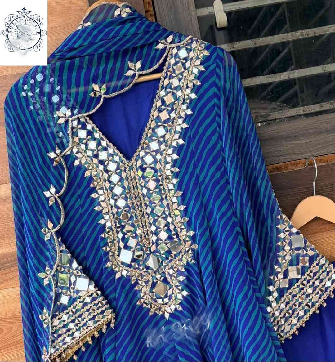 Lehariya Anarkali salwar suit women dresses SaffronFashion