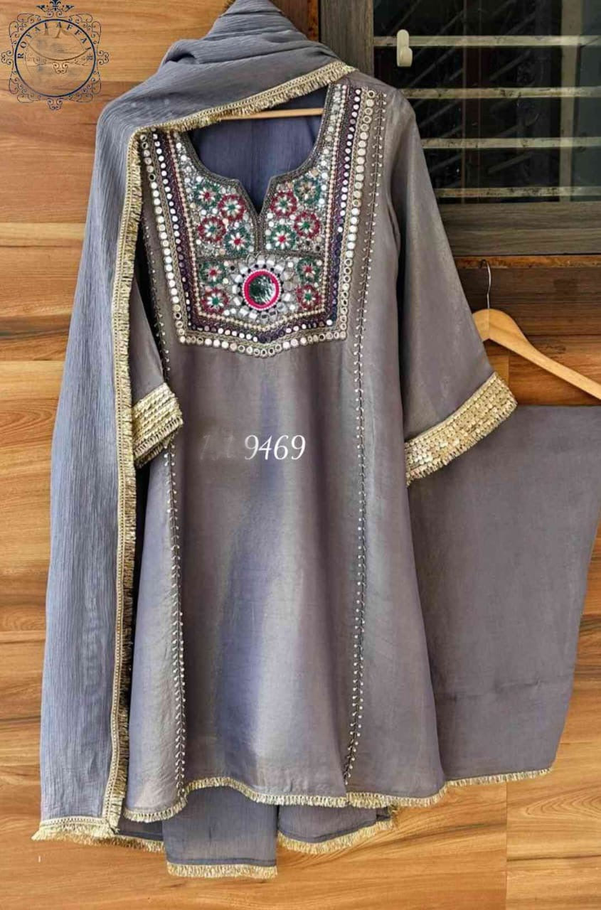 Hand embroidered Salwar Suit Sequence Salwar kameez Saffronfashionindia