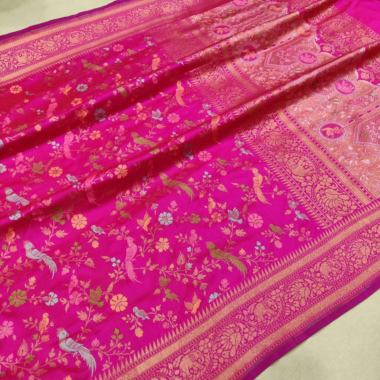 Nikashi embroidered saree Karan silk saree Indian wedding sari Saffronfashionindia