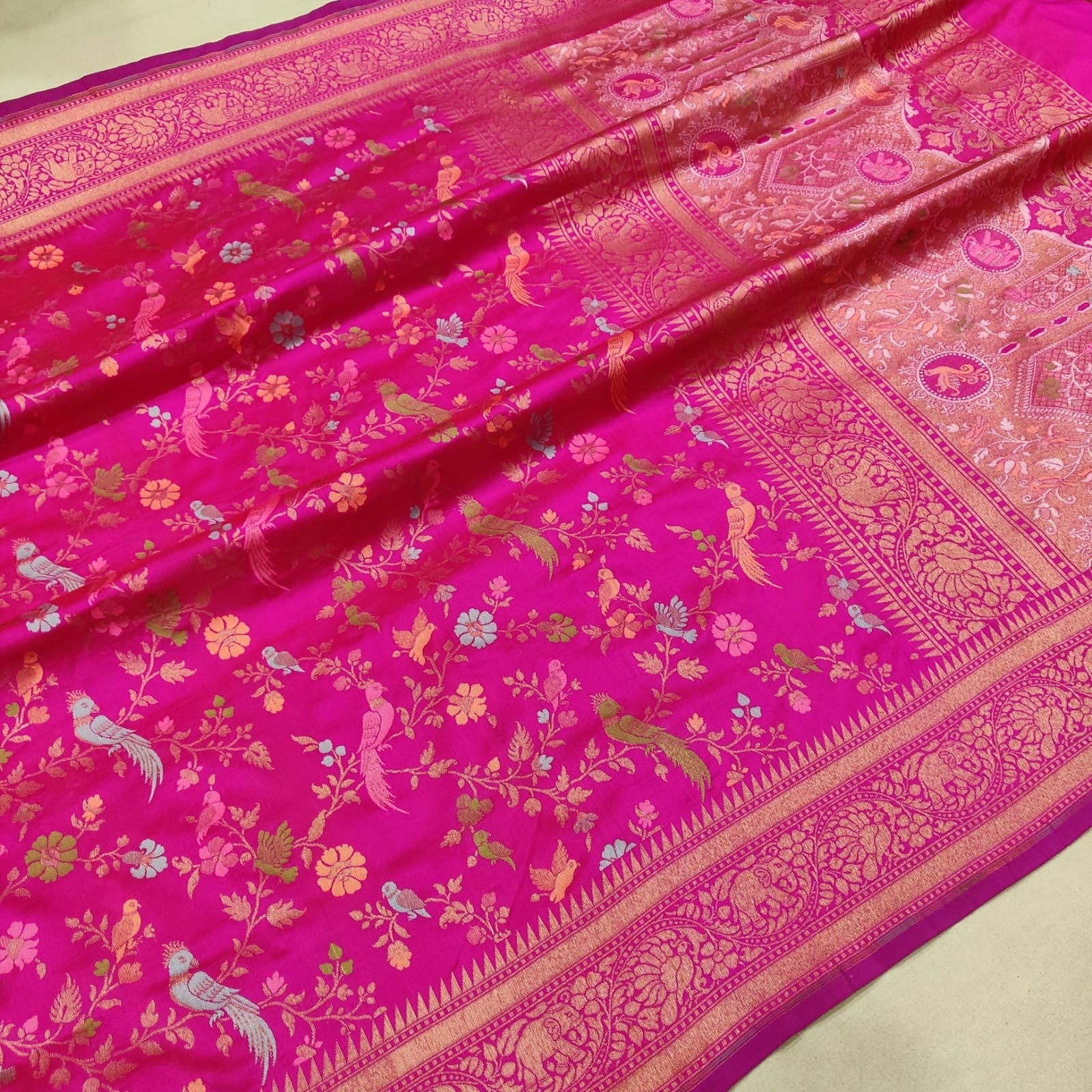 Nikashi embroidered saree Karan silk saree Indian wedding sari Saffronfashionindia