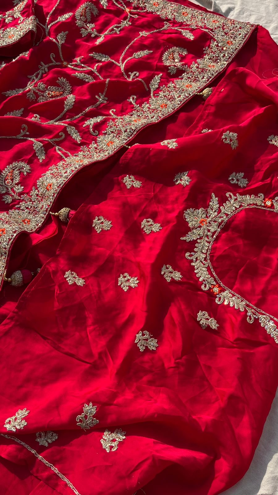 Bridal inspired Gajji Silk Saree Embroidered Sarees - Saffronfashionindia