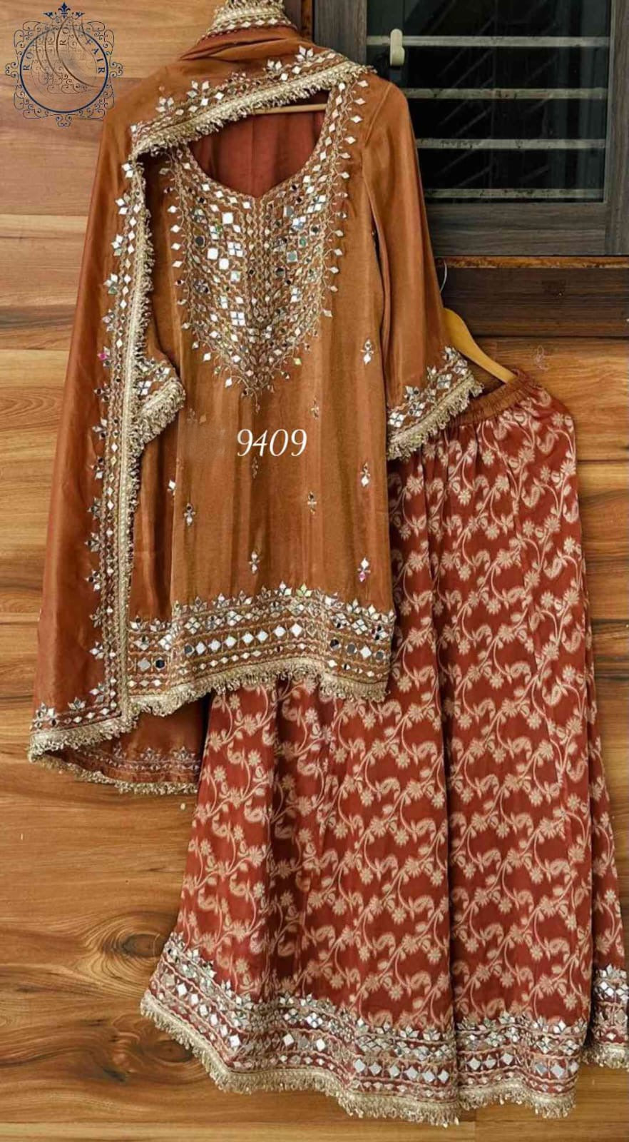 Ravika shimmer dress tissue dress  Indian dress embroidered set SaffronFashion