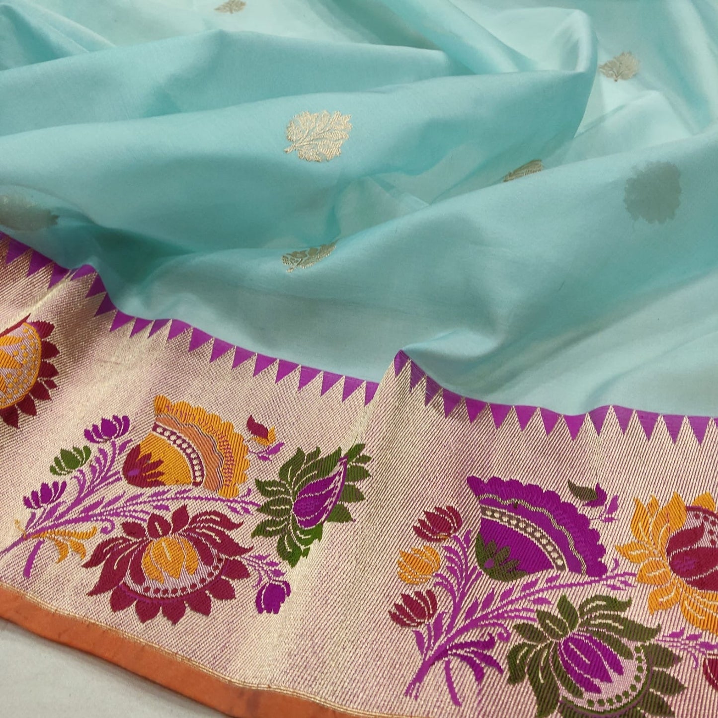 Munira handwoven saree Kora silk saree exclusive floral sari blouse SaffronFashion