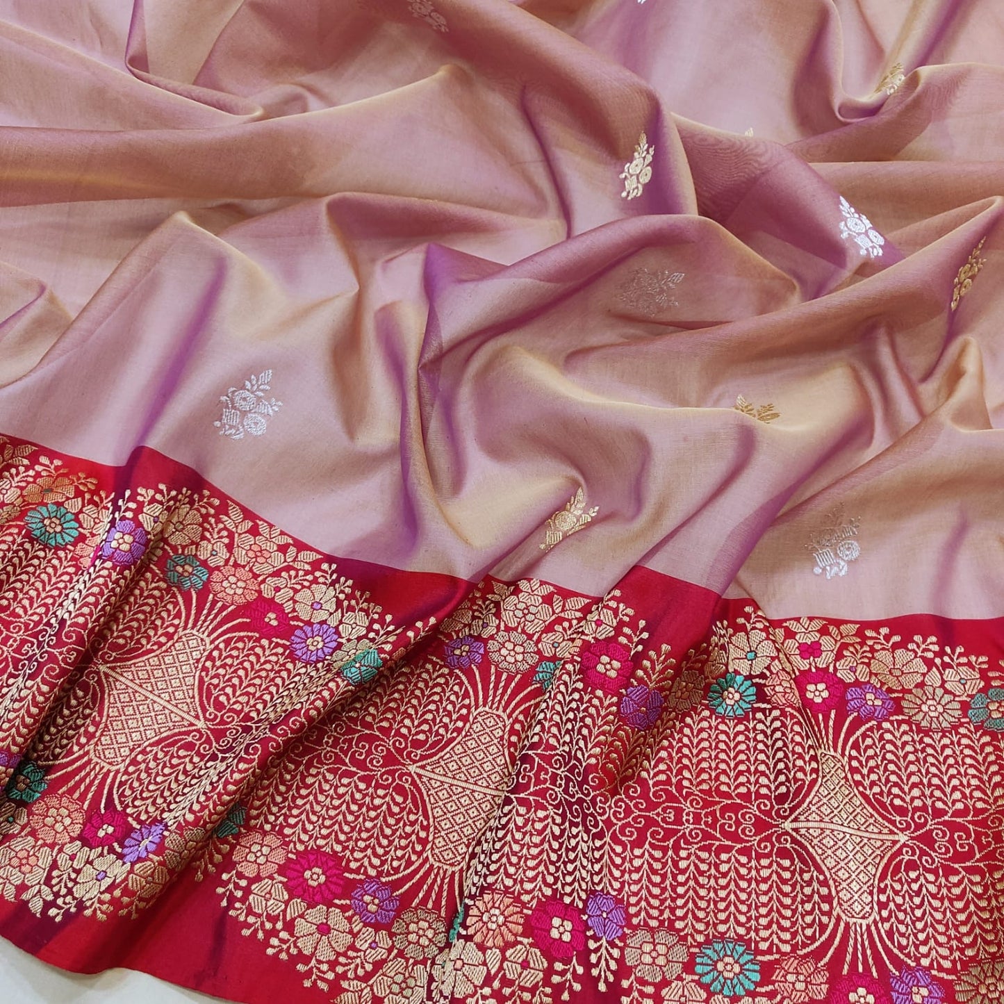 Ramaji kora handwoven kadwa zari sarees - Saffronfashionindia