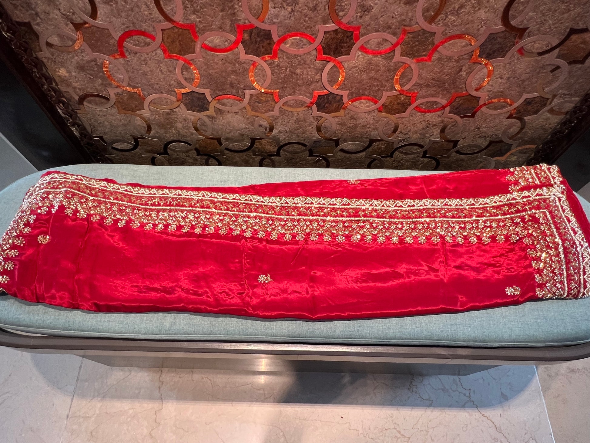 Red organza saree Indian saree bridal saree - Saffronfashionindia