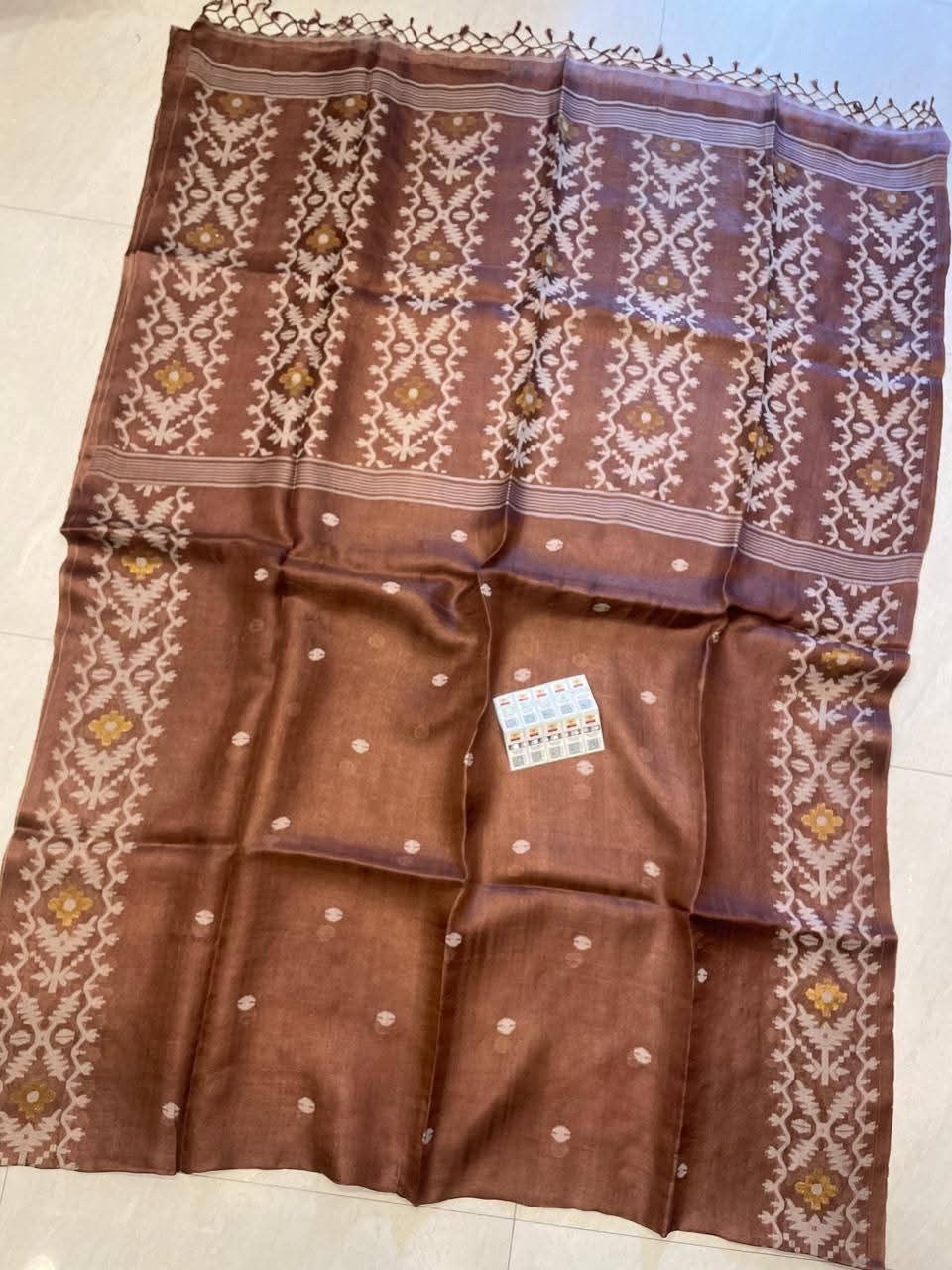 Gacchi tussar saree Indian sari women sarees Saffronfashionindia