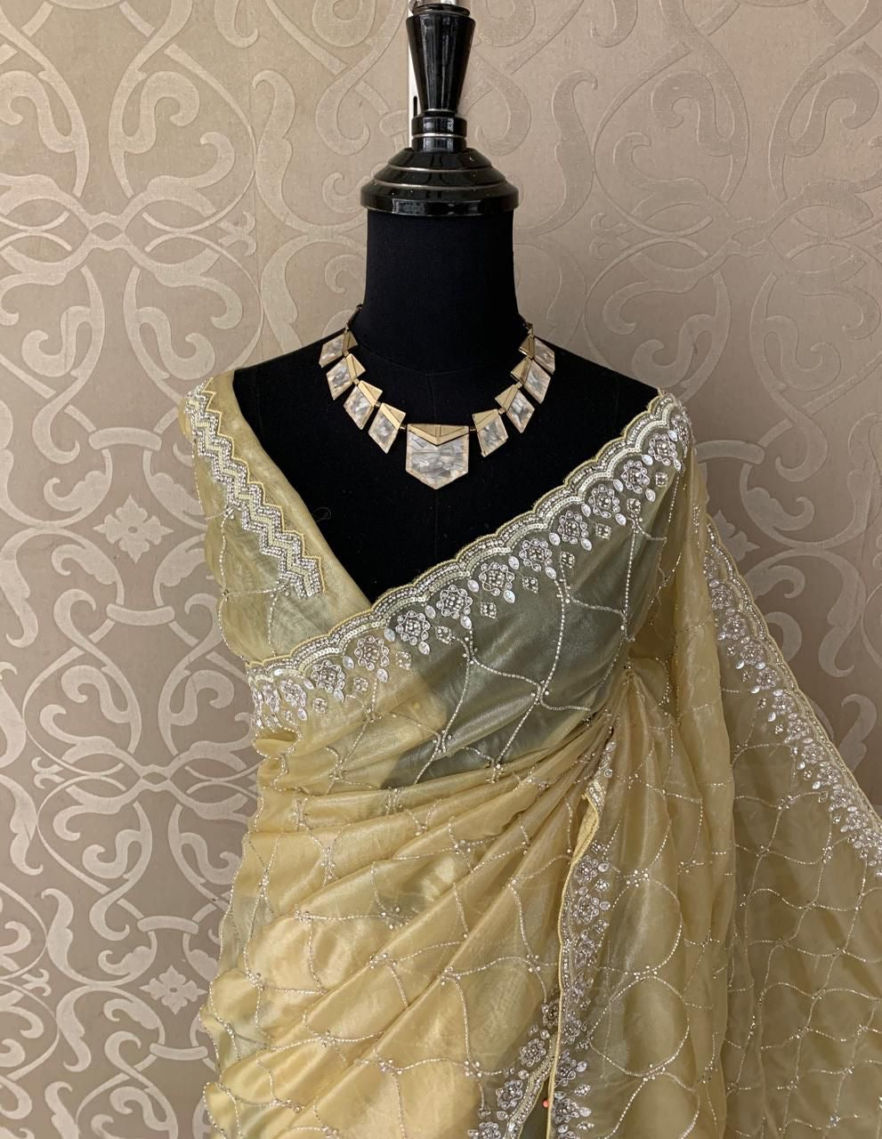 Inayat organza saree Partywear sarees beautiful sari - Saffronfashionindia