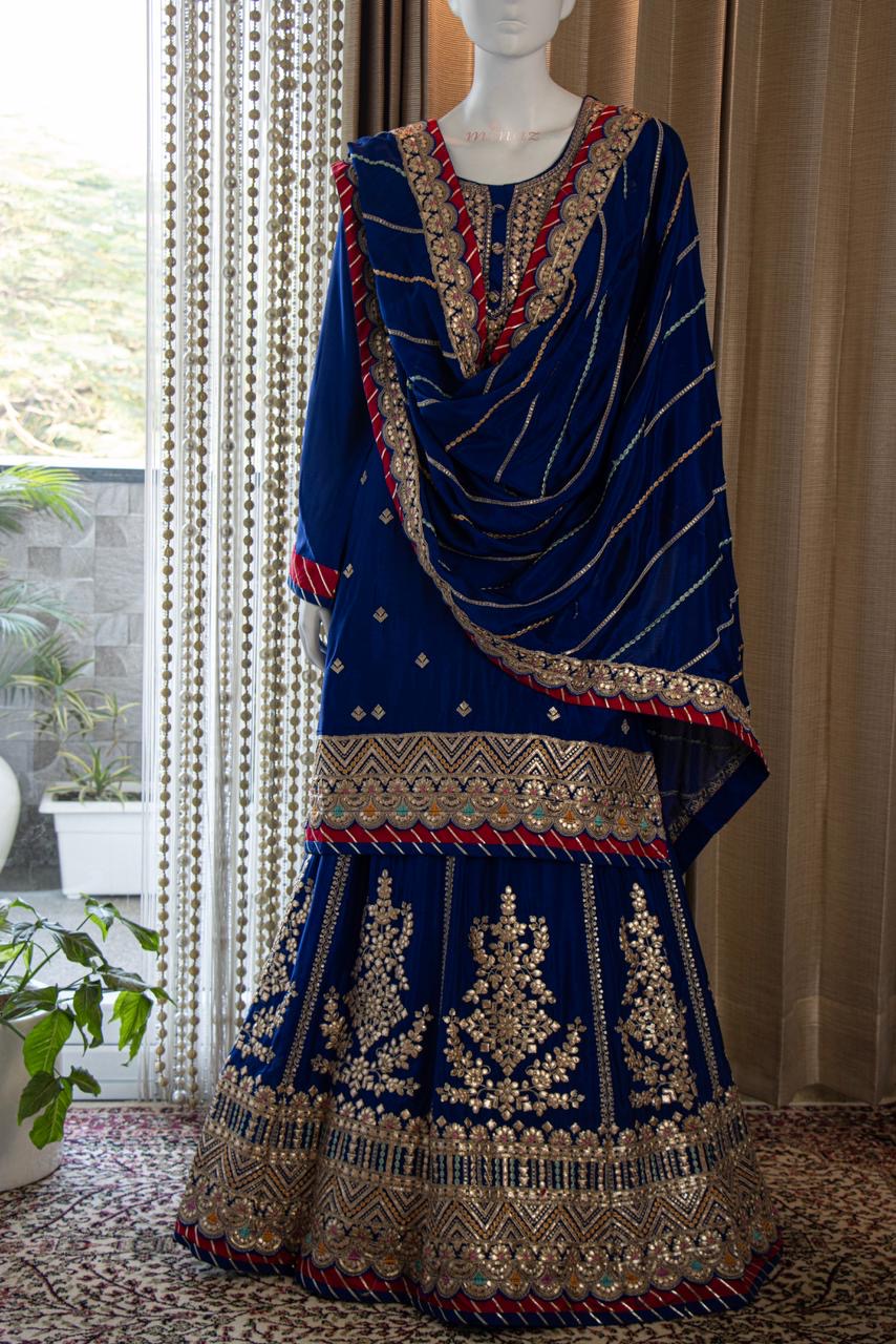 Rebica Embroidered Zari Gharara Set Pakistani Dress - Saffronfashionindia