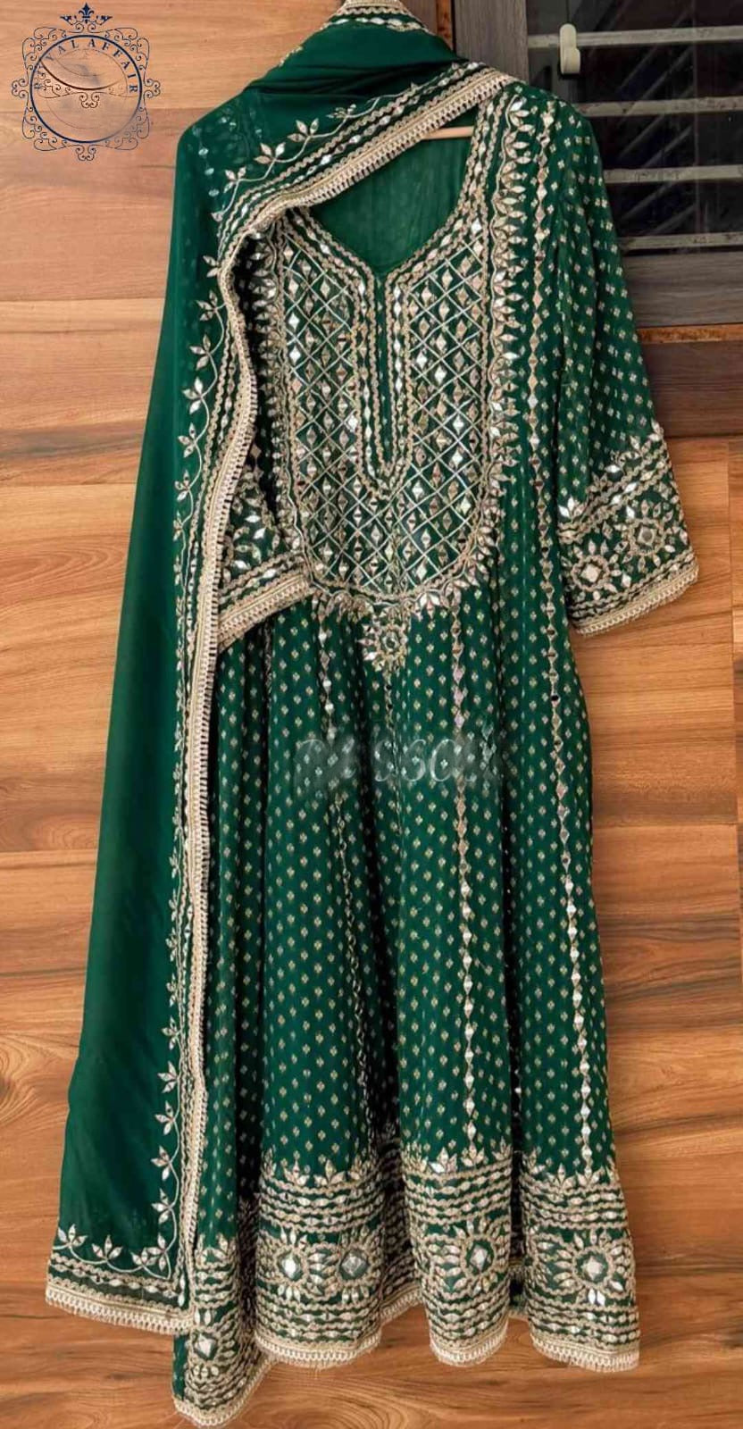 Designer inspired stitched Anarkali dress bridesmaids dresses SaffronFashion