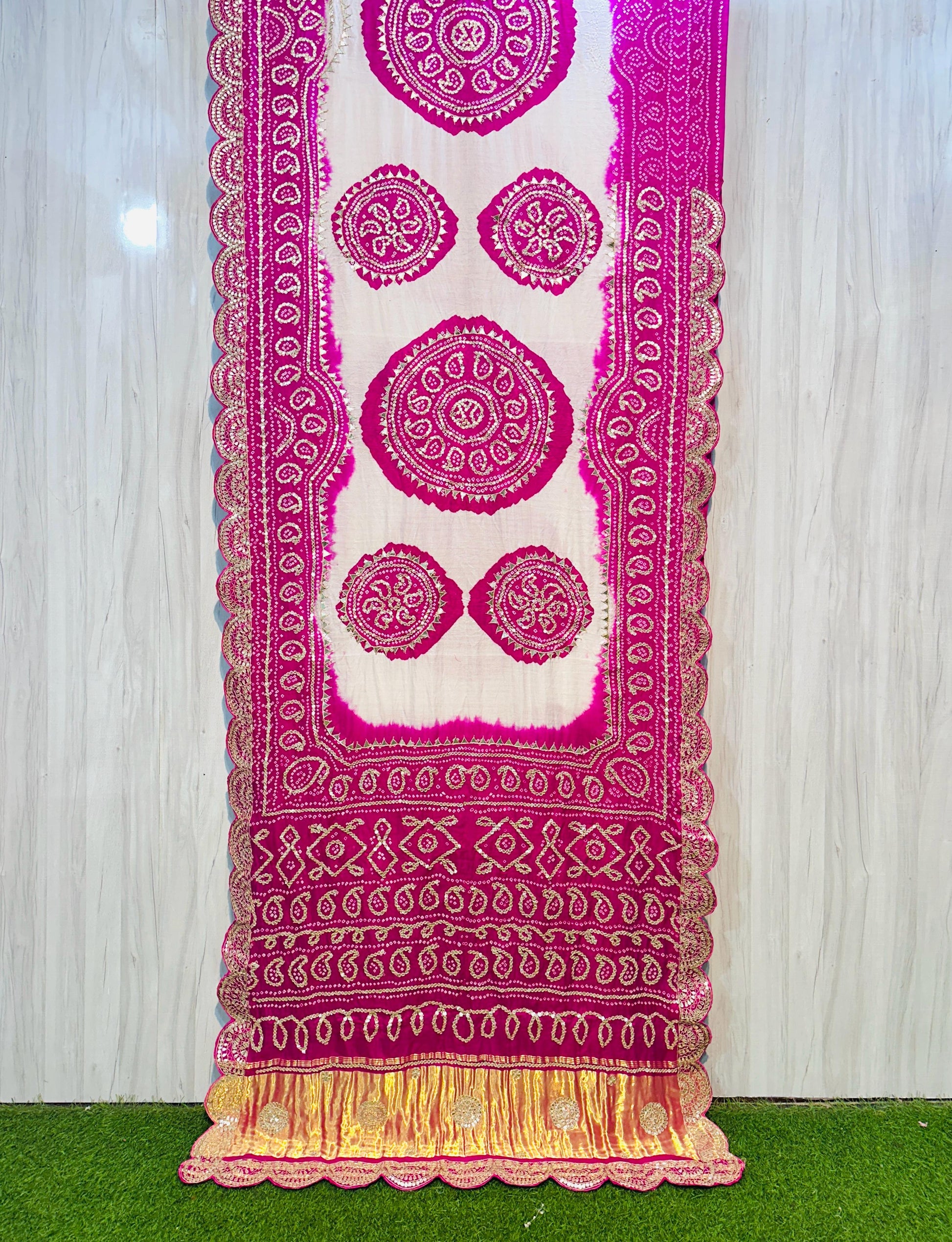 White gajji silk saree gottapatti saree Indian wedding sari blouse - Saffronfashionindia