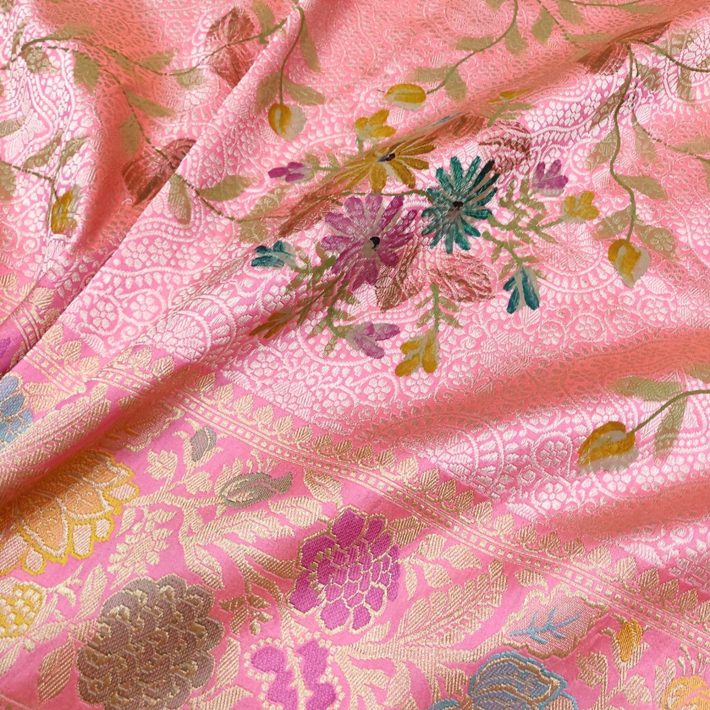 Pink Katan handwoven silk saree beautiful sarees - Saffronfashionindia