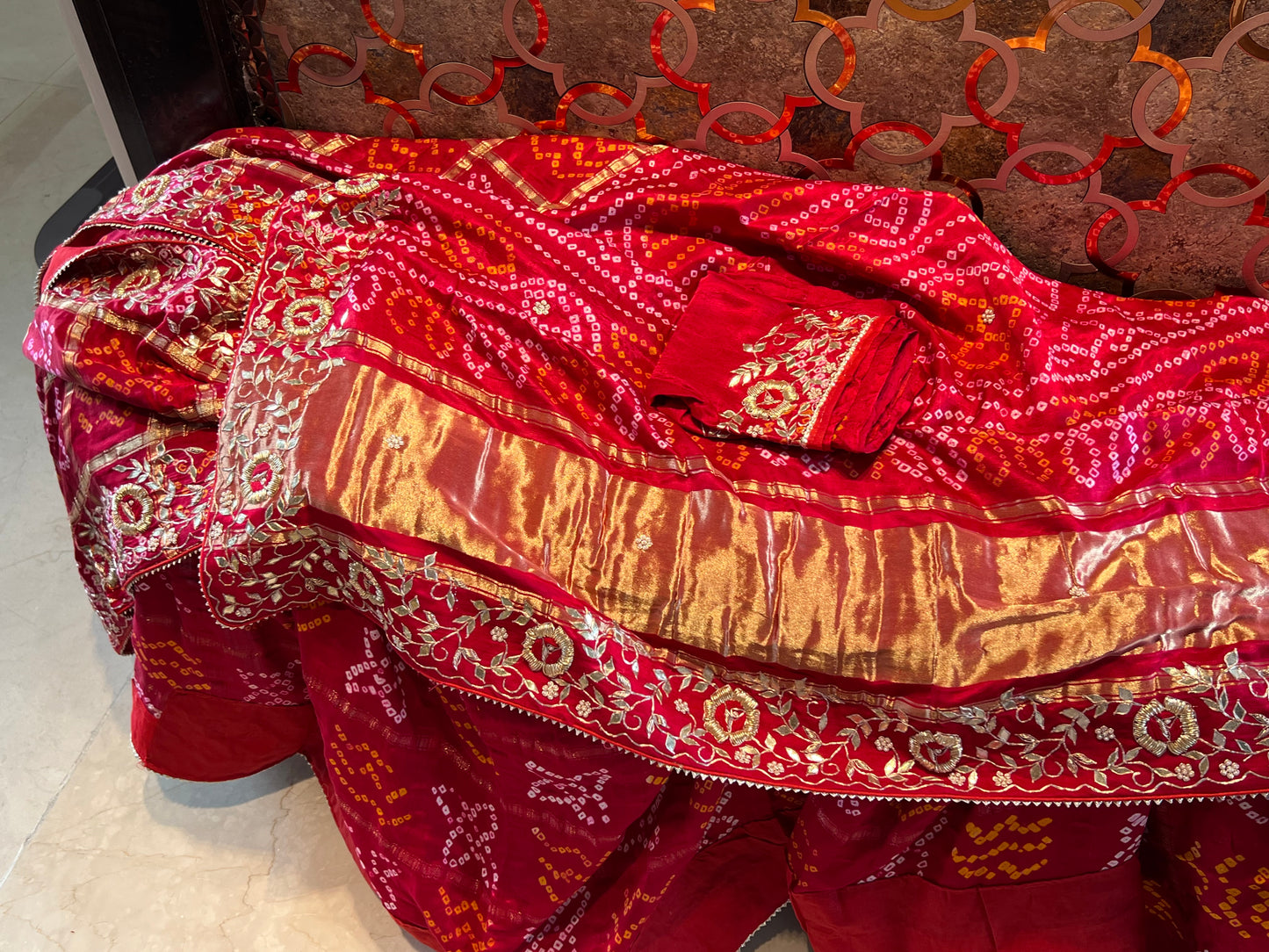 Bridal saree Gajji silk saree Indian sarees - Saffronfashionindia