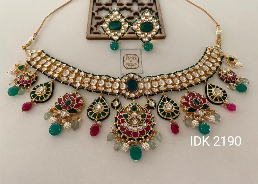 Kaveri Kundan necklace set bridal jewellery - Saffronfashionindia