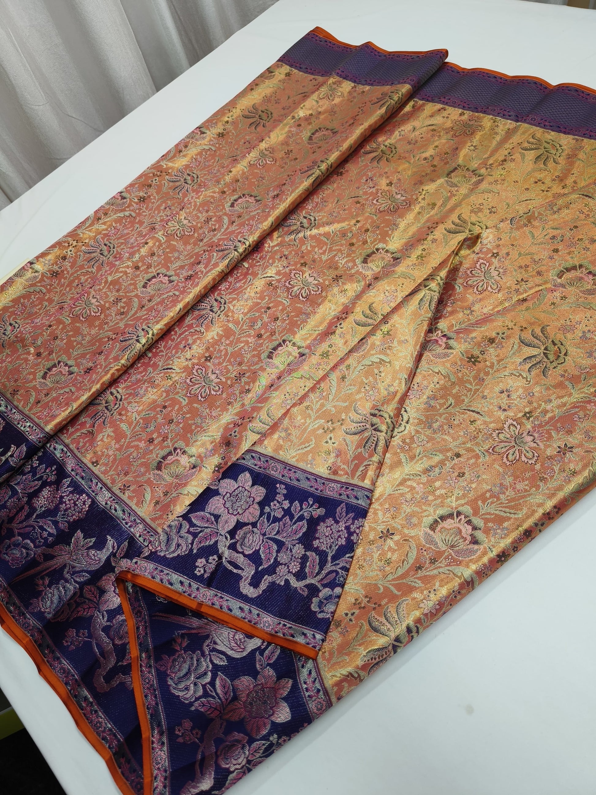 Meenakari kanjeevaram bridal silk saree - Saffronfashionindia