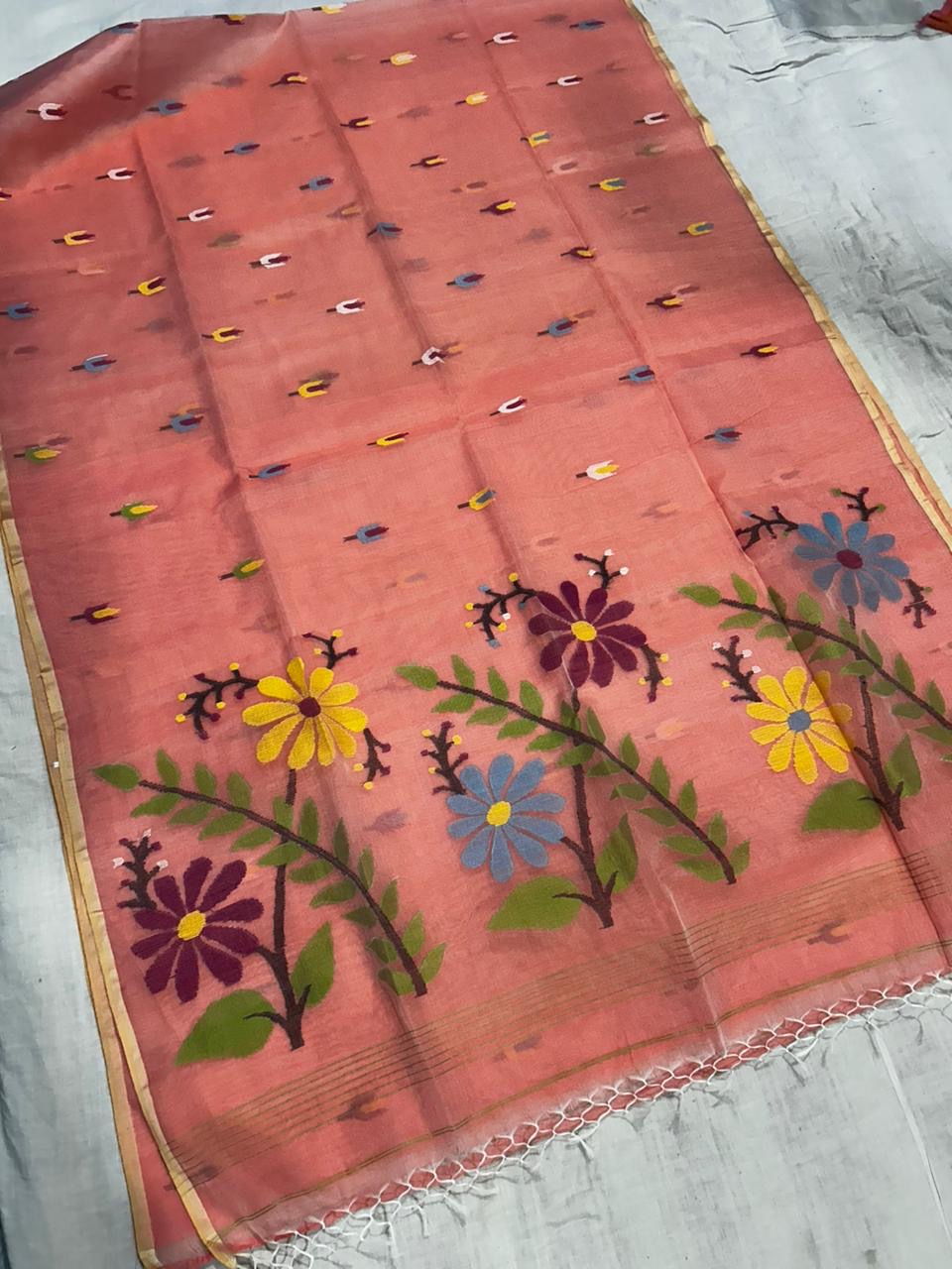Manjulika weaving jamdani Saree - Saffronfashionindia