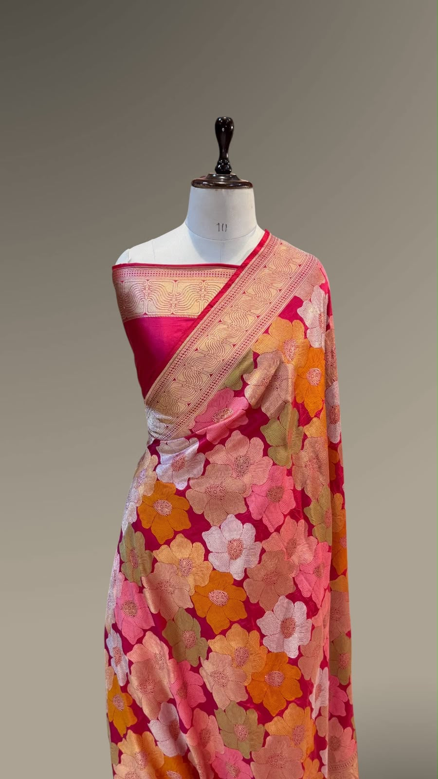 Pink tilfi Banarsi rangkat saree Indian floral sarees SaffronFashion