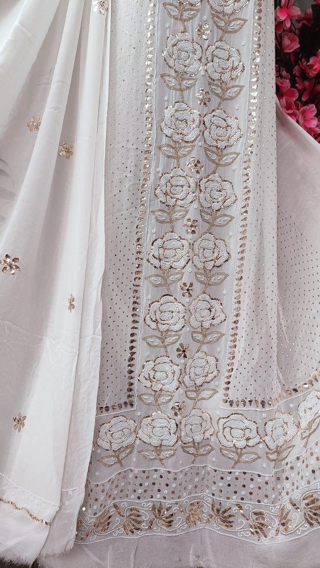 Classic Royal Chikankari dress Indian suit - Saffronfashionindia
