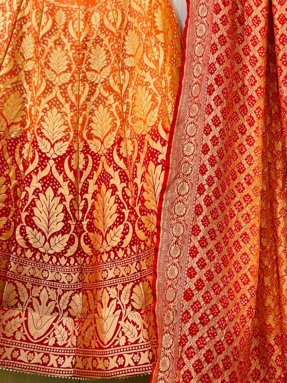Vamia Banarsi  Bandhani Lehanga choli traditional Lehanga - Saffronfashionindia