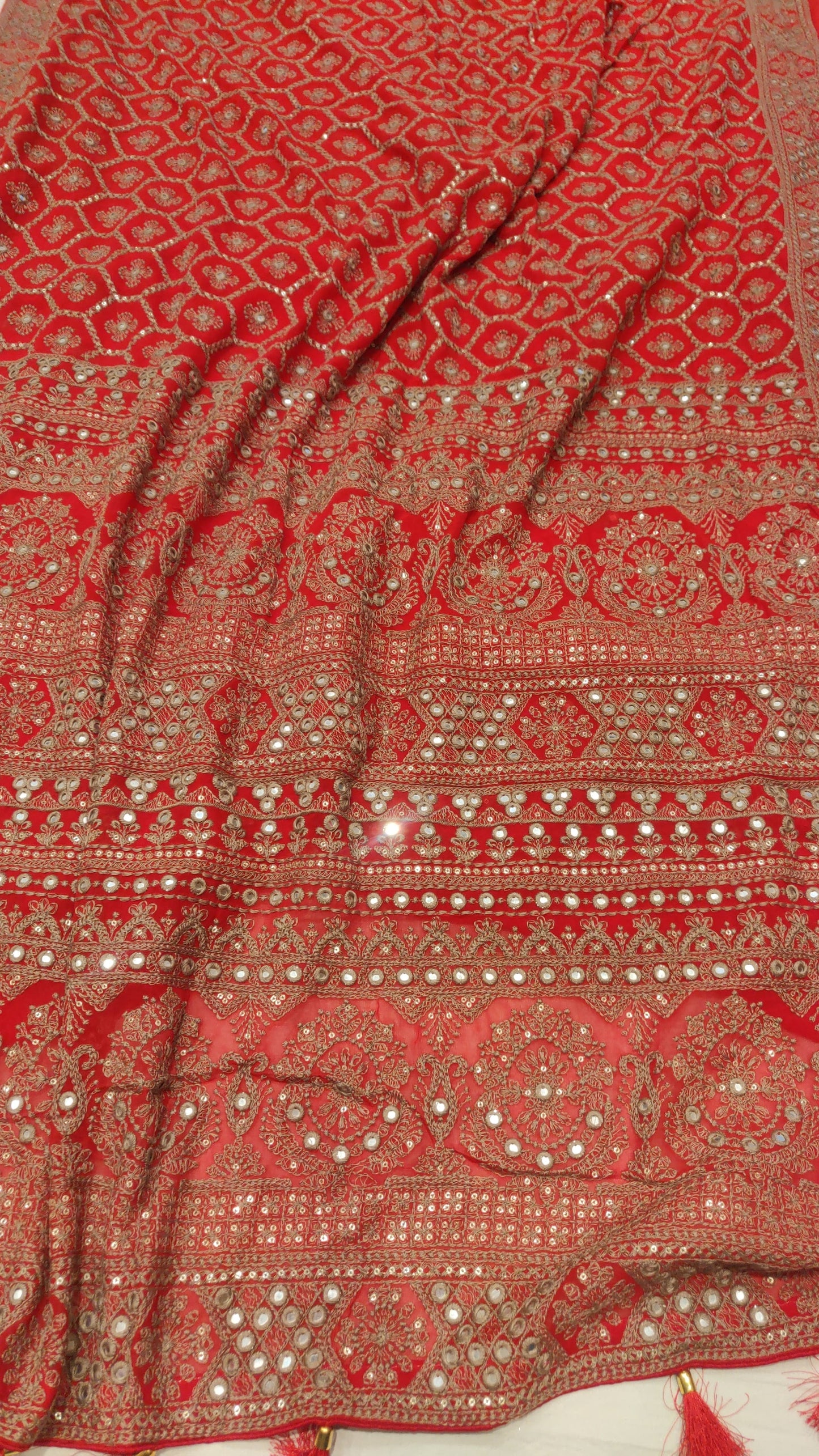 Suhashi Gorgette Chikankari Saree Women Saree - Saffronfashionindia