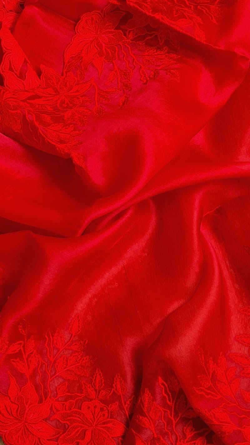 Ivisha Organza silk saree Indian wedding sarees blouse SaffronFashion