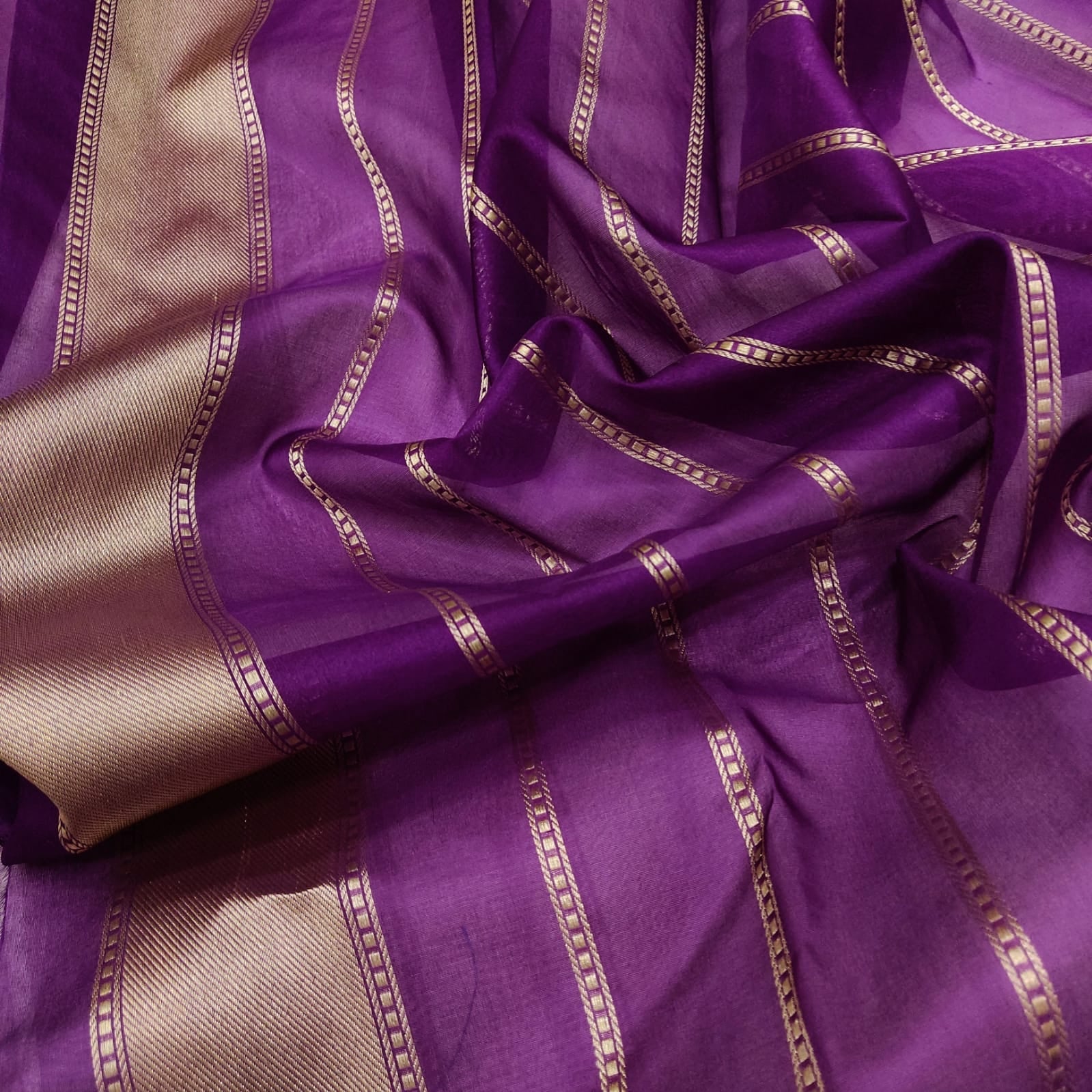 Zinaatam tissue handwoven kadwa saree - Saffronfashionindia