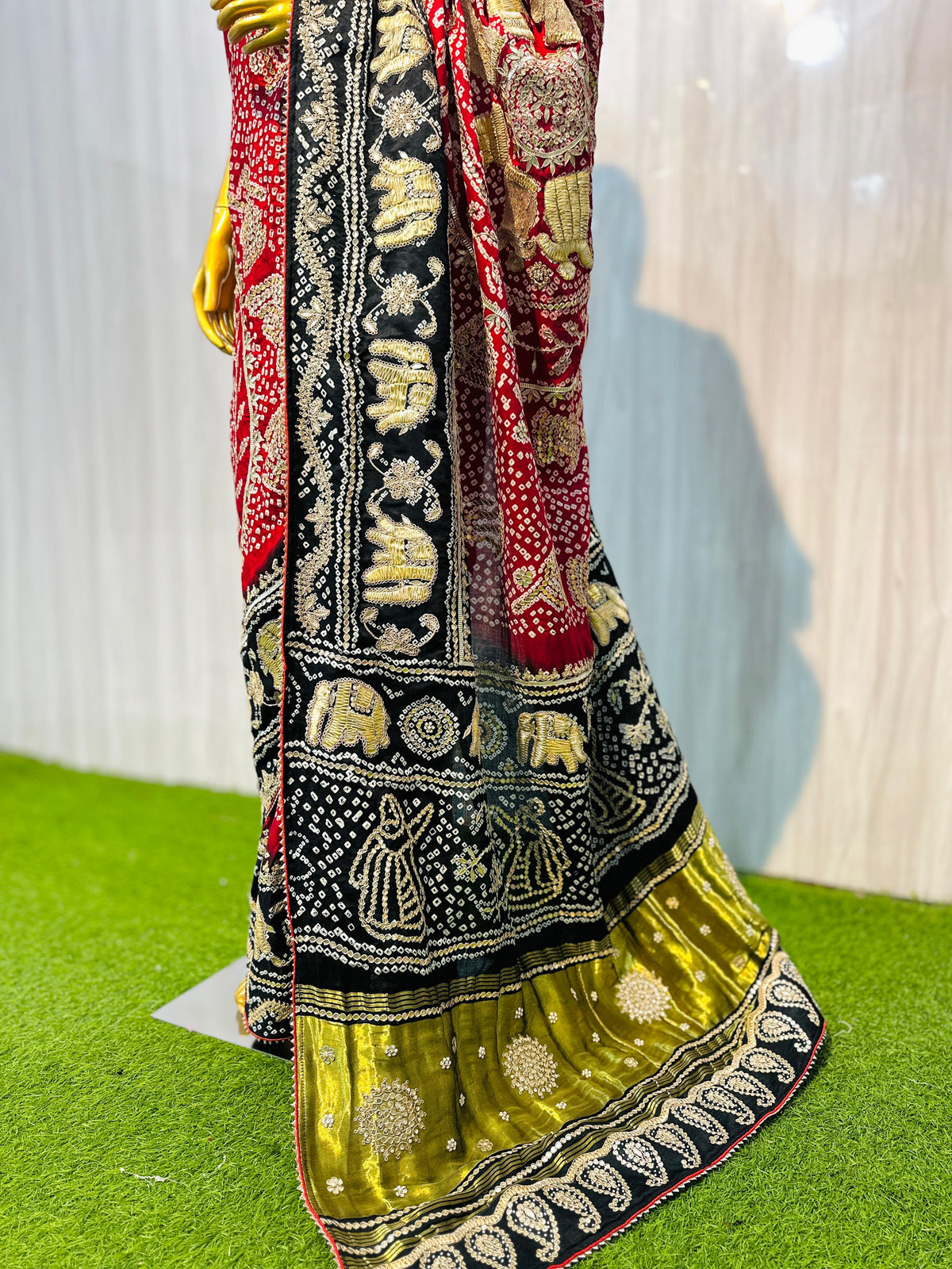 Handmade gajji silk designer saree traditional saree Indian heritage sari blouse for women SaffronFashion