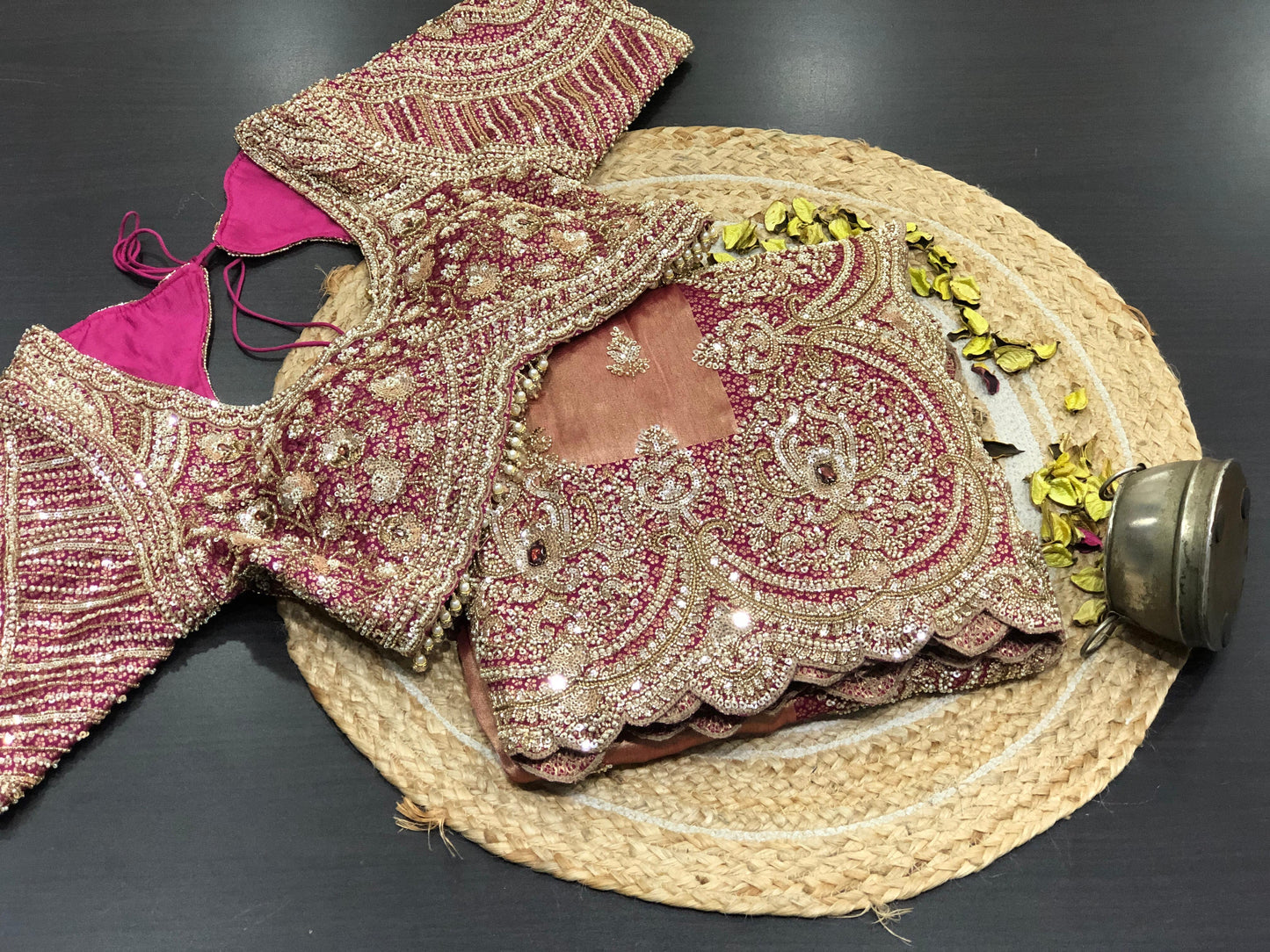 Dual tone pure Kanjeevaram saree wedding sari reception sarees blouse Saffronfashionindia