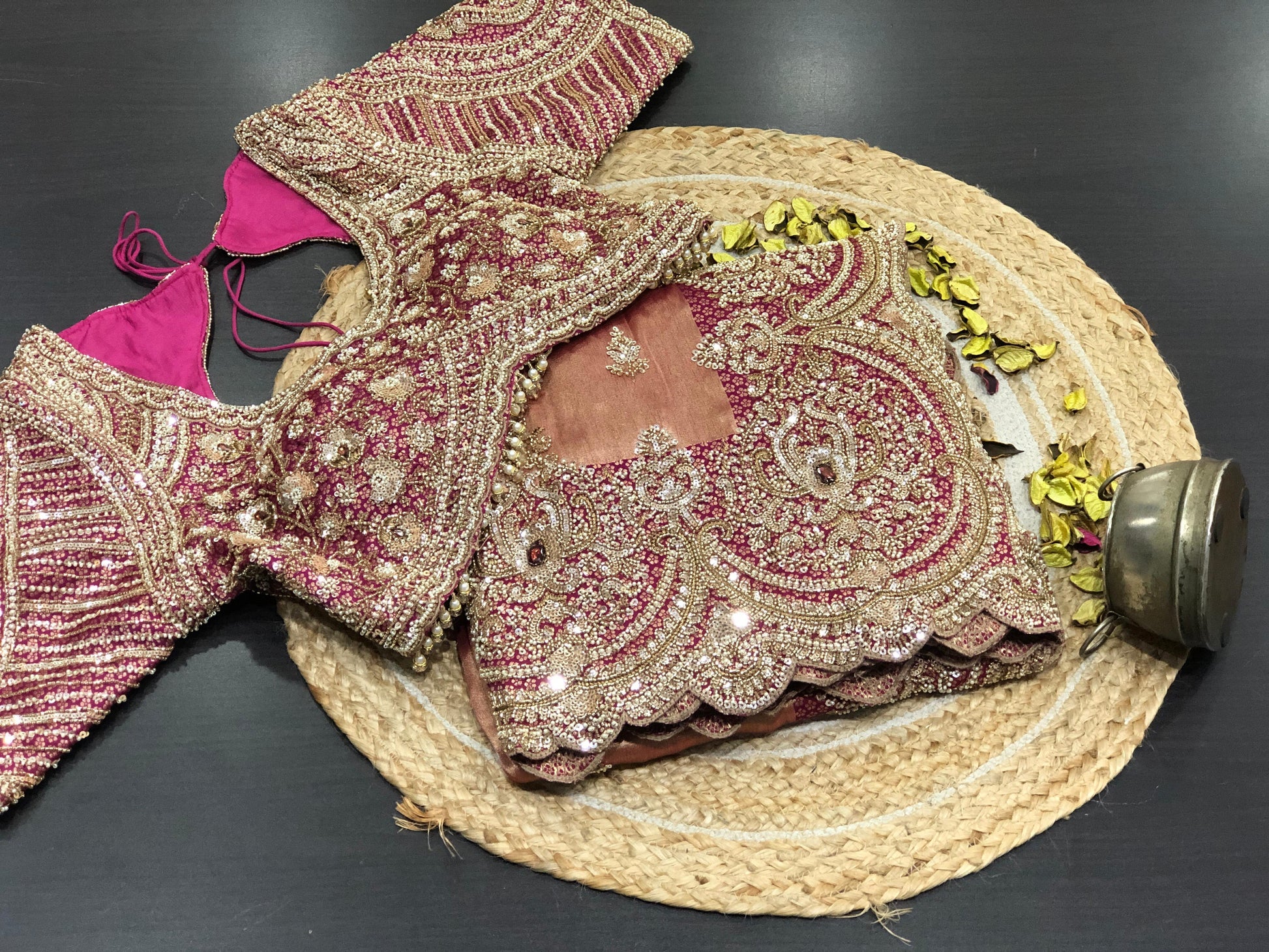 Dual tone pure Kanjeevaram saree wedding sari reception sarees blouse Saffronfashionindia