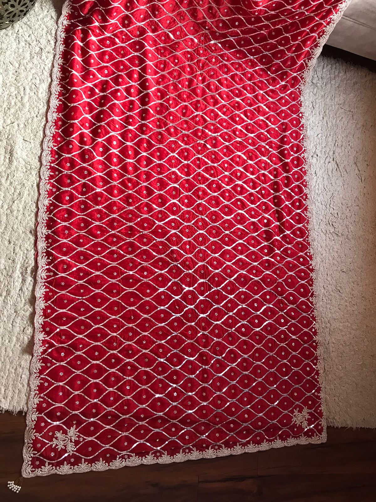 Silky soft pure organza Embroidered Saree - Saffronfashionindia