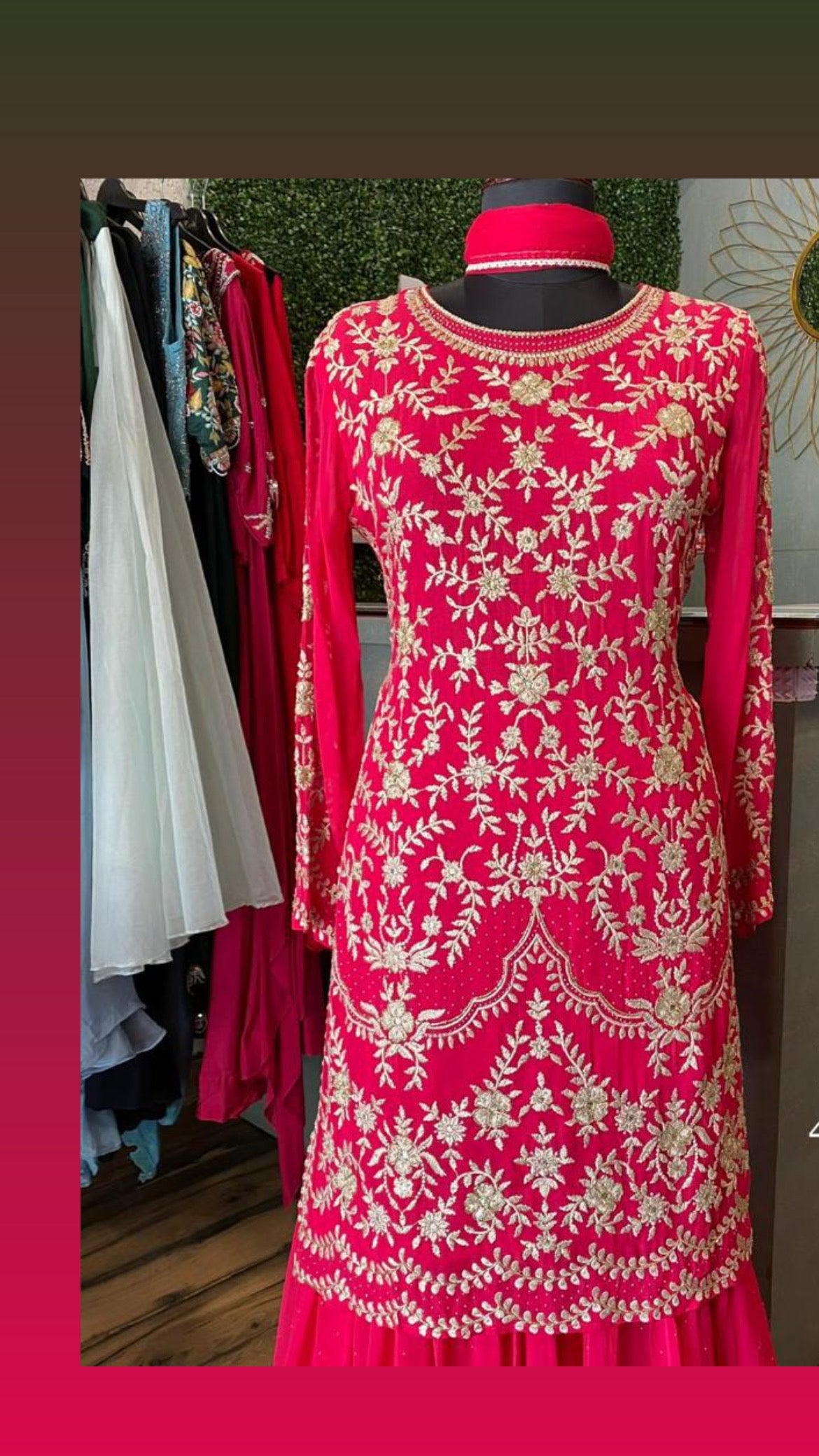 Red hot indowestern dress party dress - Saffronfashionindia