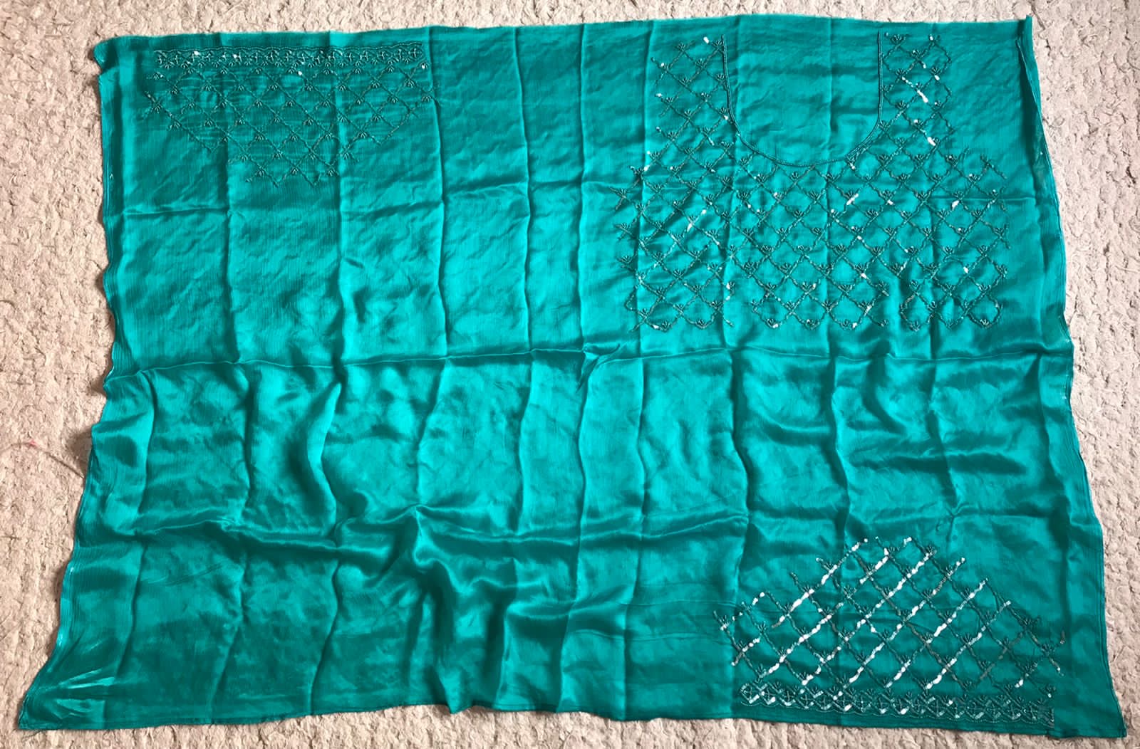 Turquoise Inspired Luxury Premium Saree - Saffronfashionindia